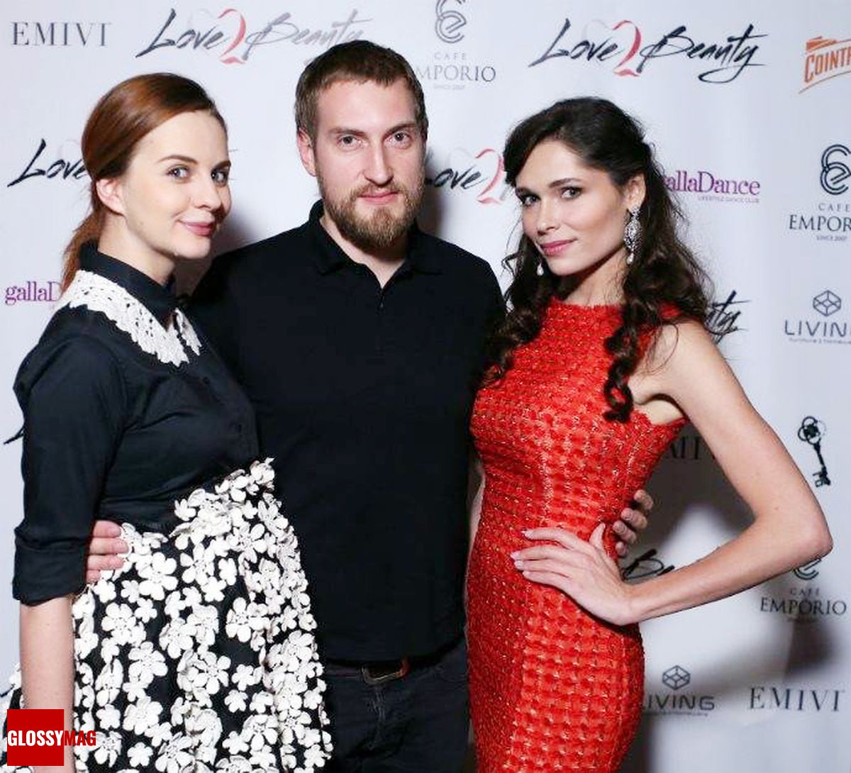 Юля Прудько, Алекс Орлов, Полина Аскери на праздновании 2-летия Love2Beauty.ru в EMPORIO CAFE, 20 ноября 2014 г.