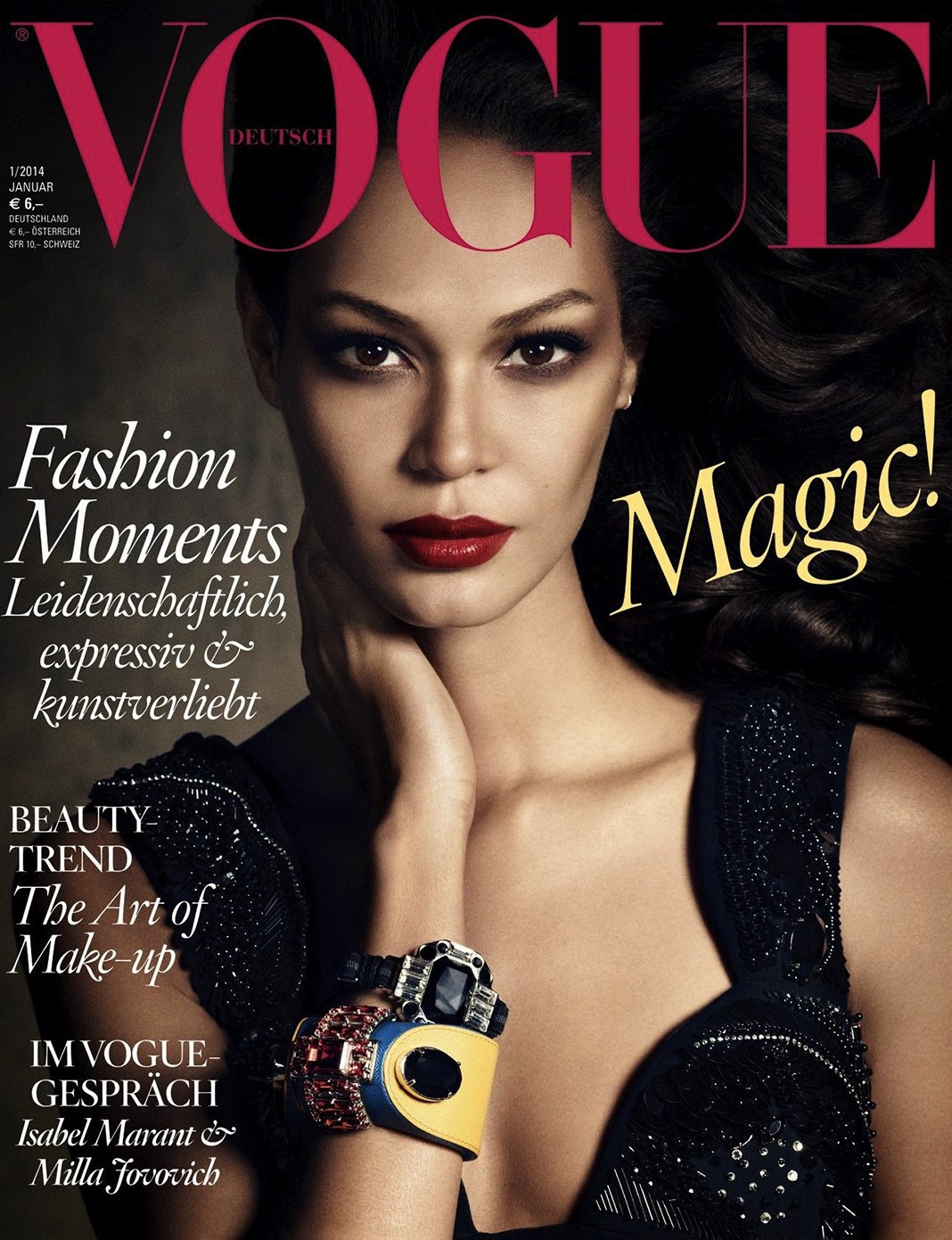 Джоан Смоллс на обложке журнала Vogue Germany (фото Luigi & Daniele + Iango), январь 2014 г. На обложке журнала Vogue Germany (фото Luigi & Daniele + Iango), январь 2014 г.