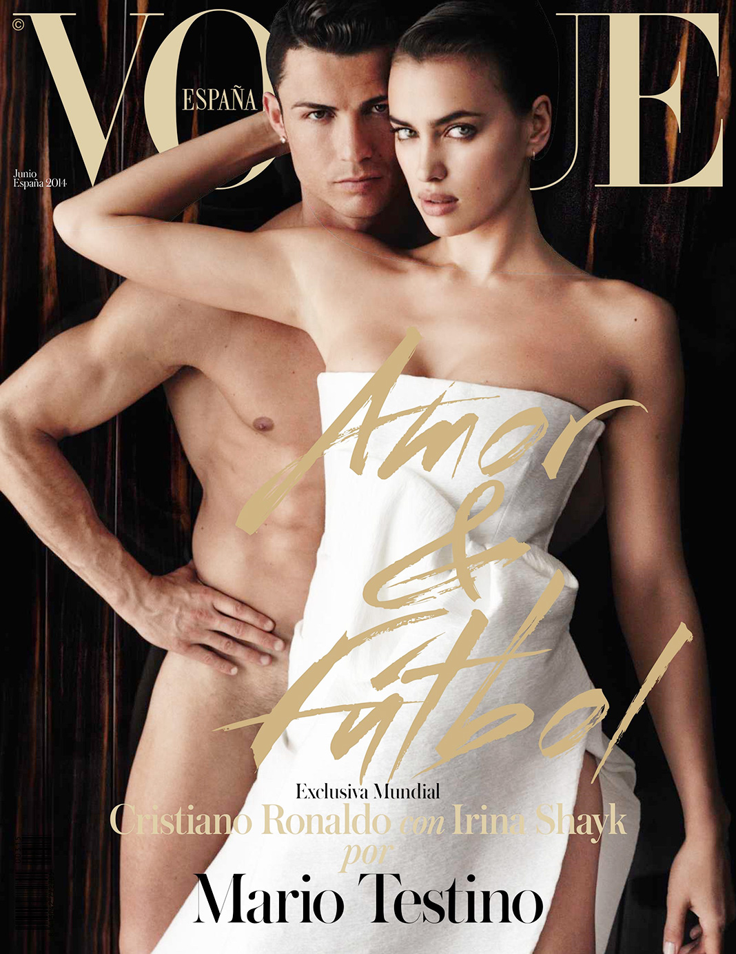 Криштиану Роналду, Ирина Шейк на обложке журнала Vogue España, июнь 2014 г. Криштиану Роналду, Ирина Шейк на обложке журнала Vogue España