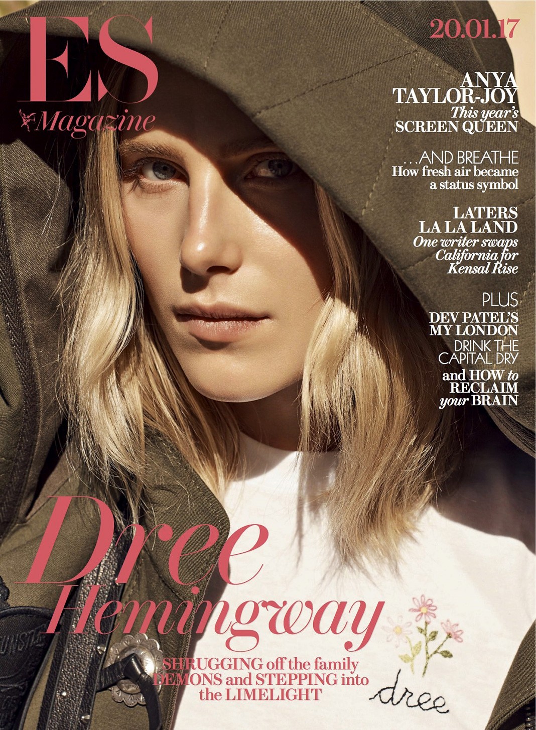 Дри Хемингуэй на обложке журнала ES Magazine, январь 2017 г. На обложке журнала ES Magazine, январь 2017 г.