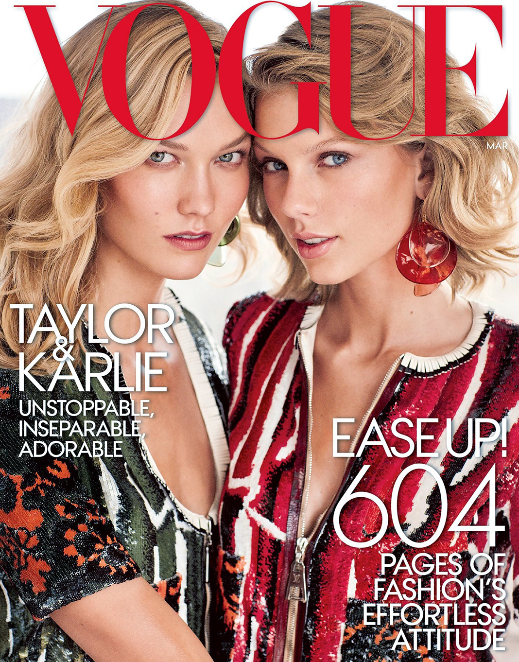 Карли Клосс, Тейлор Свифт на обложке журнала Vogue US, март 2015 г. Карли Клосс, Тейлор Свифт на обложке журнала Vogue US