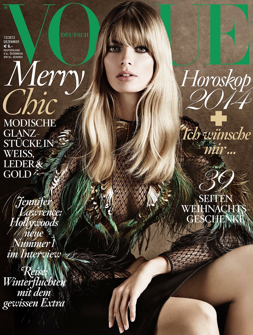 На обложке Vogue Germany by Giampaolo Sgura, декабрь 2013 г.