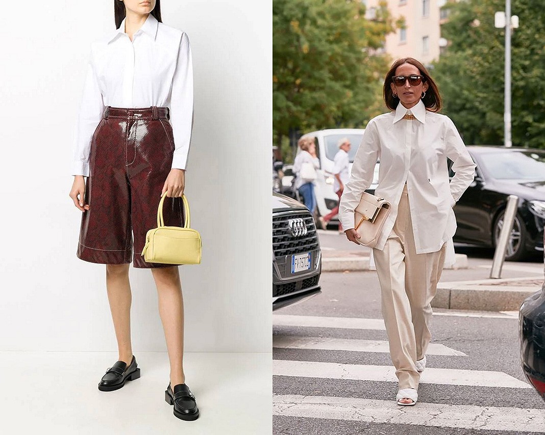 Белая рубашка Ganni; белая рубашка, streetstyle Белая рубашка Ganni; белая рубашка, стритстайл