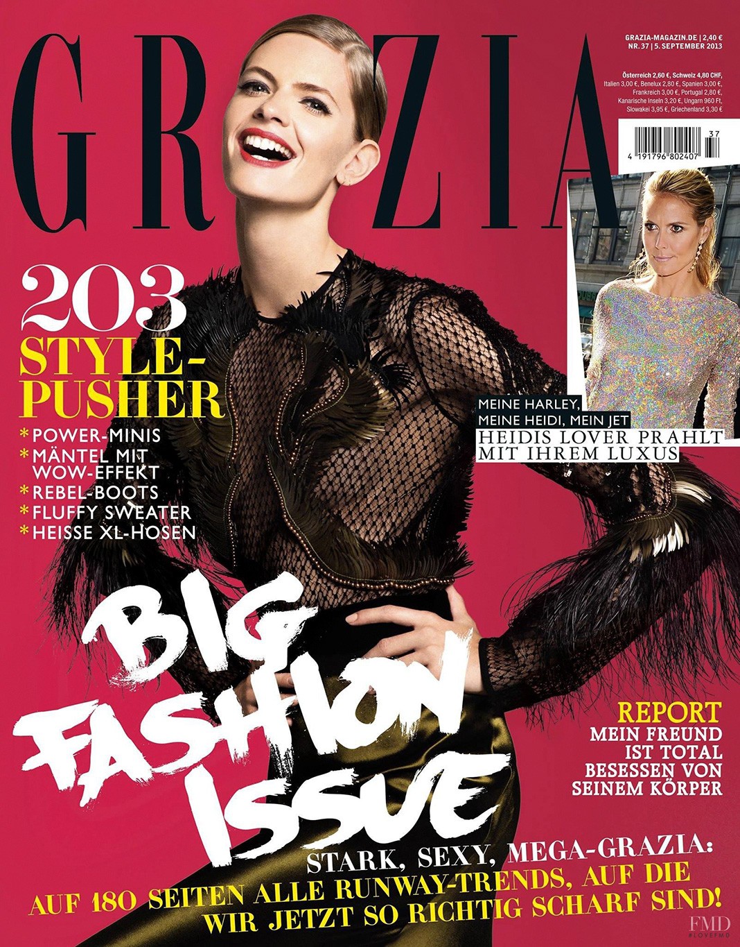 На обложке Grazia Germany, сентябрь 2013 г.