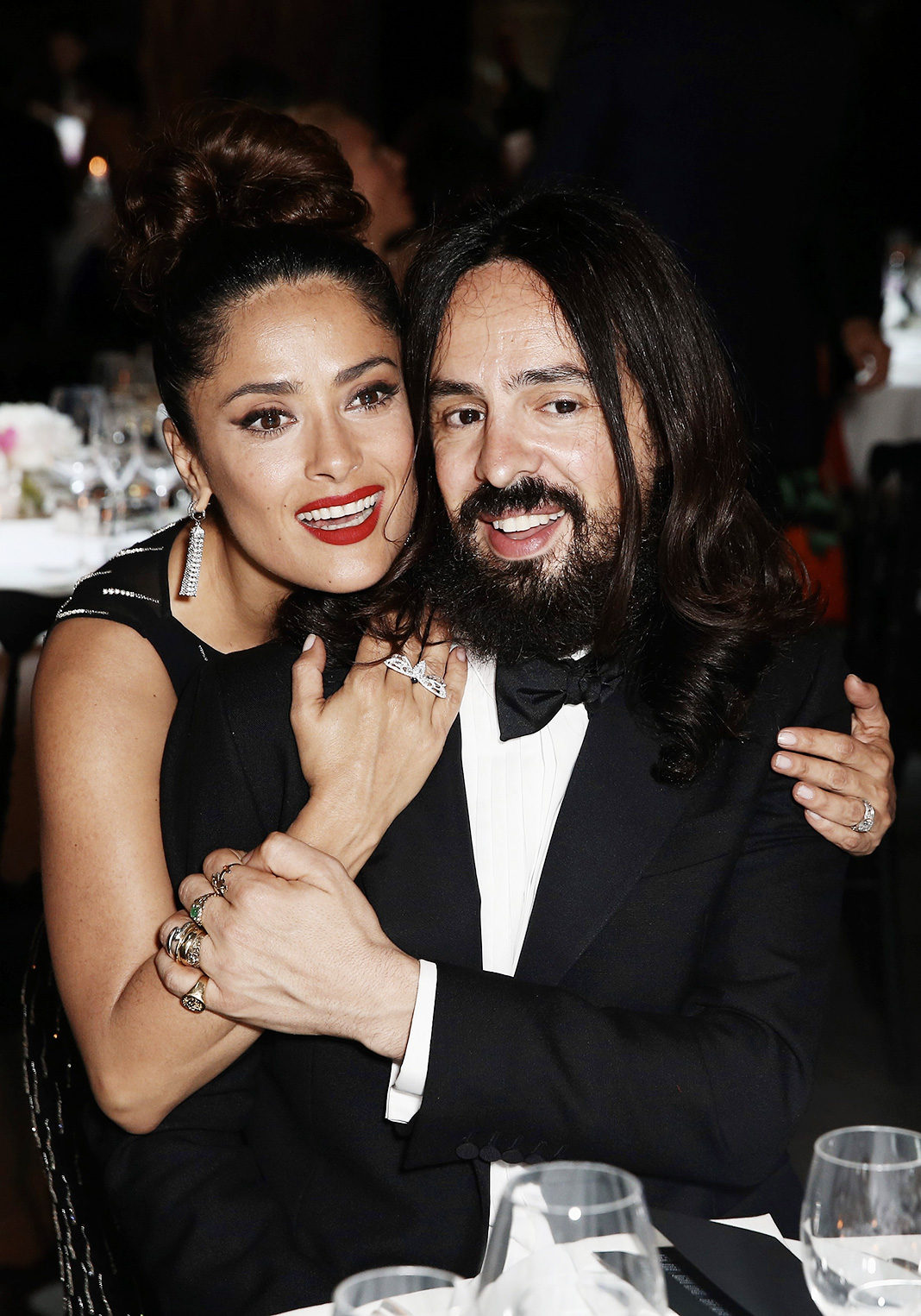Сальма Хайек, Алессандро Микеле на официальном ужине Kering Official Cannes Dinner в Каннах Сальма Хайек, Алессандро Микеле на официальном ужине Kering Official Cannes Dinner