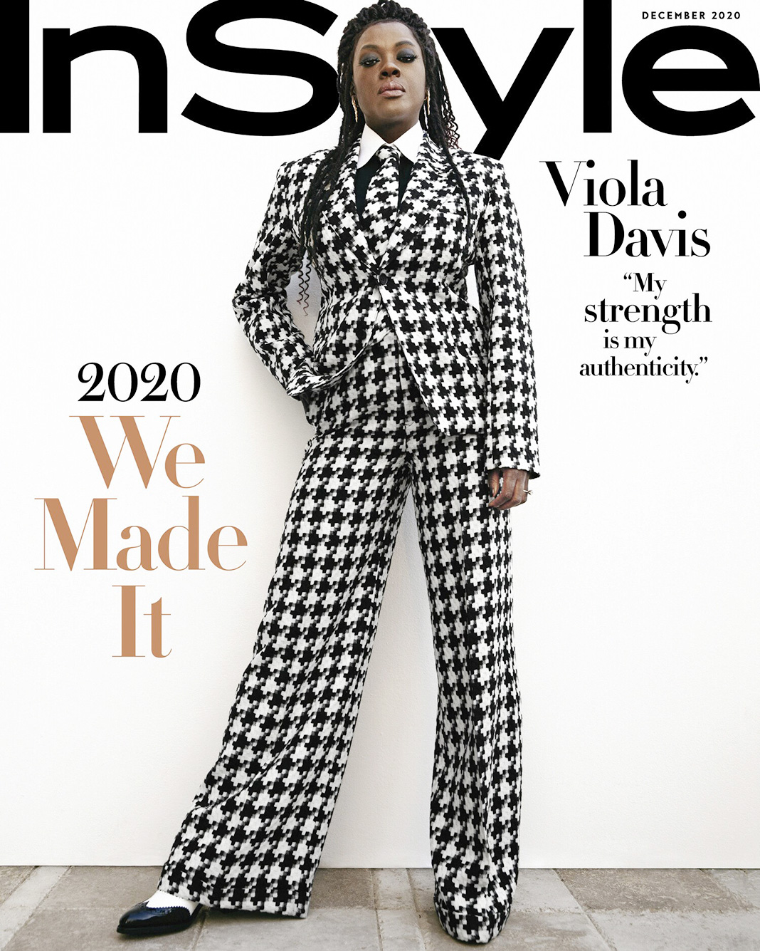 Виола Дэвис на обложке журнала InStyle, декабрь 2020 г. На обложке журнала InStyle