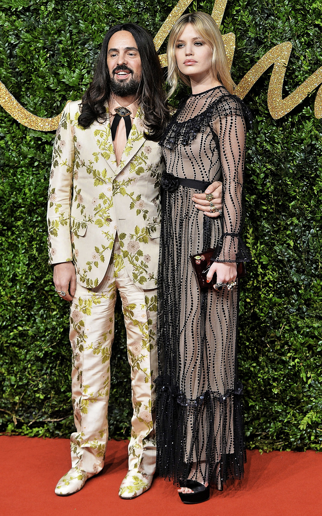 Алессандро Микеле, Джорджия Мэй Джаггер на церемонии British Fashion Awards 2015 в Лондоне, 23 ноября 2015 г.