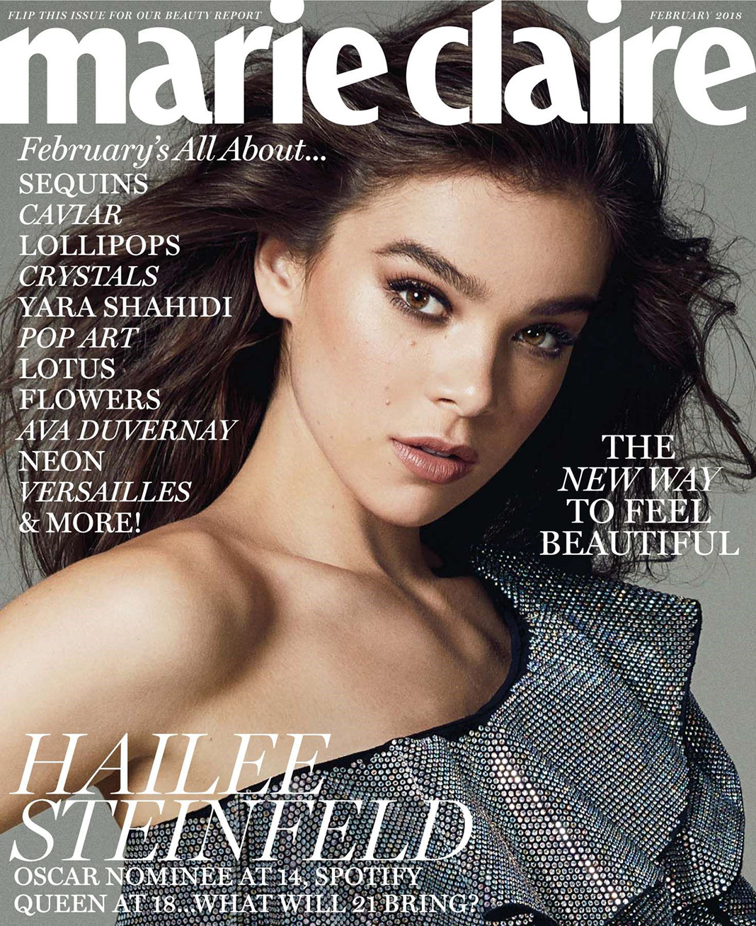 Хейли Стайнфелд на обложке журнала Marie Claire, февраль 2018 г. На обложке журнала Marie Claire