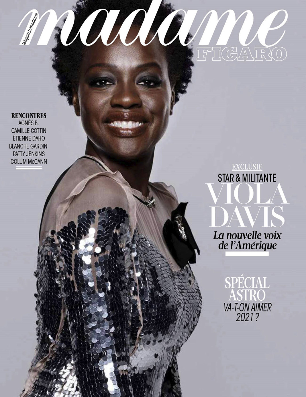 Виола Дэвис на обложке журнала Madame Figaro, декабрь 2020 г. На обложке журнала Madame Figaro
