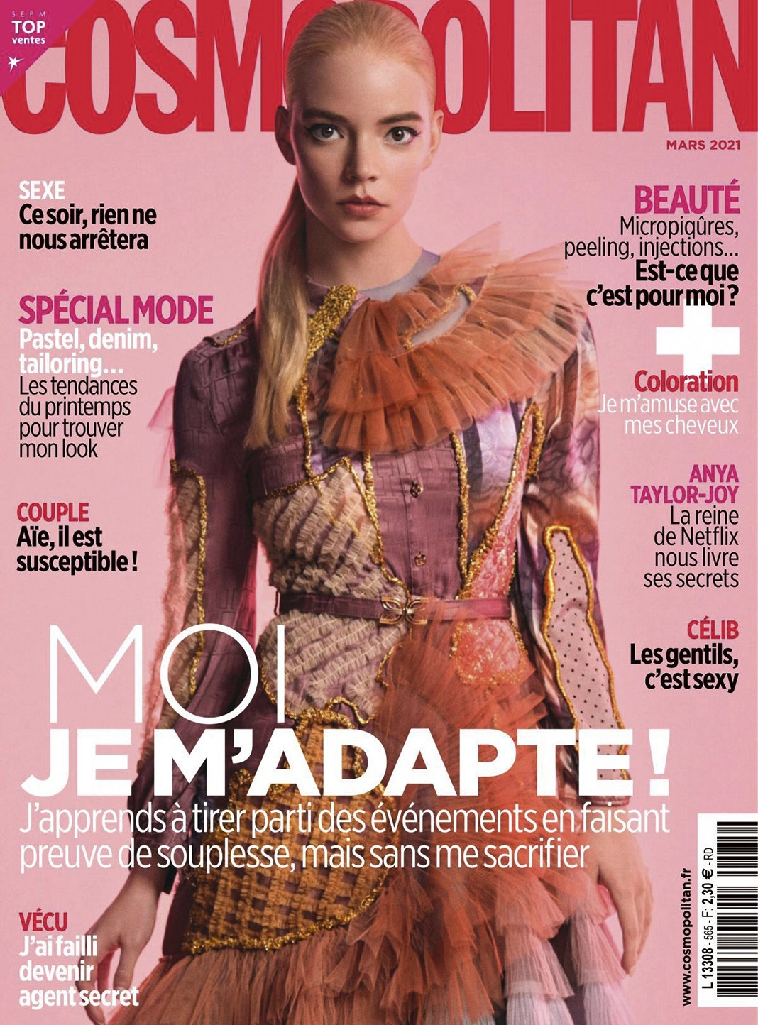 Аня Тейлор-Джой на обложке журнала Cosmopolitan, март 2021 Аня Тейлор-Джой на обложке журнала Cosmopolitan