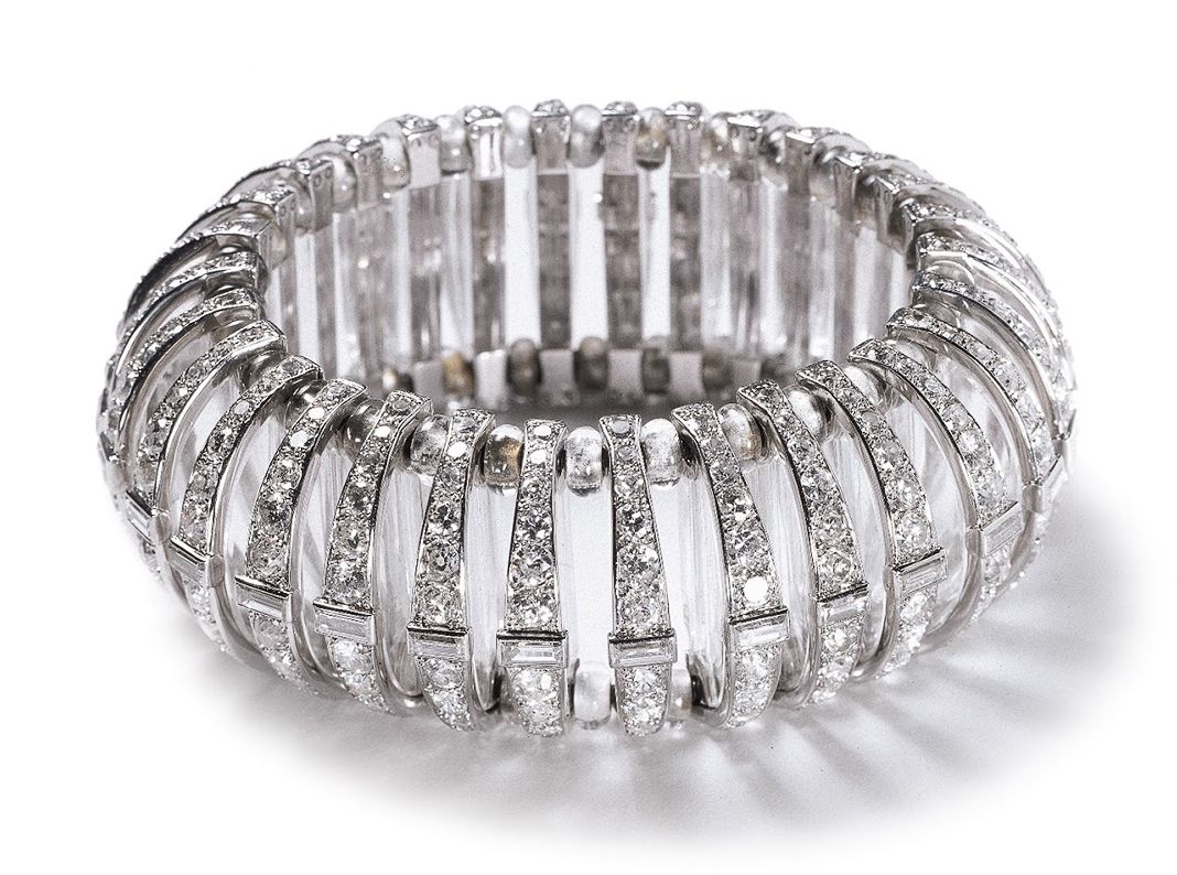 Cartier, браслет: платина, хрусталь, бриллианты, 1930 г. Cartier, браслет: платина, хрусталь, бриллианты