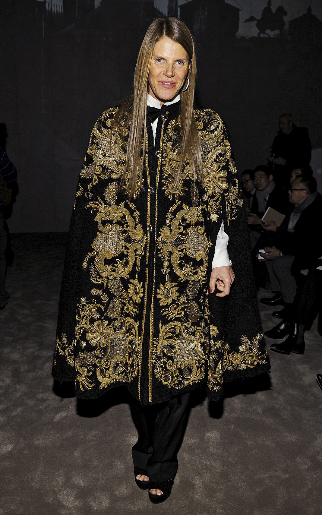 Анна Делло Руссо на показе Burberry Prorsum, 12 января 2013 года в Милане.