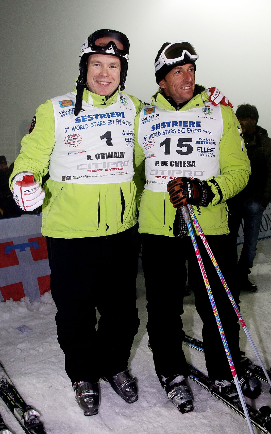 Князь Монако Альбер II и Паоло де Кьеза на 5-м мероприятии World Stars Ski Event