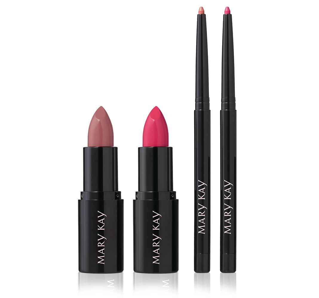Mary Kay, набор для макияжа губ: помада и карандаш Mary Kay, набор для макияжа губ: помада и карандаш, оттенки Nude и Pink