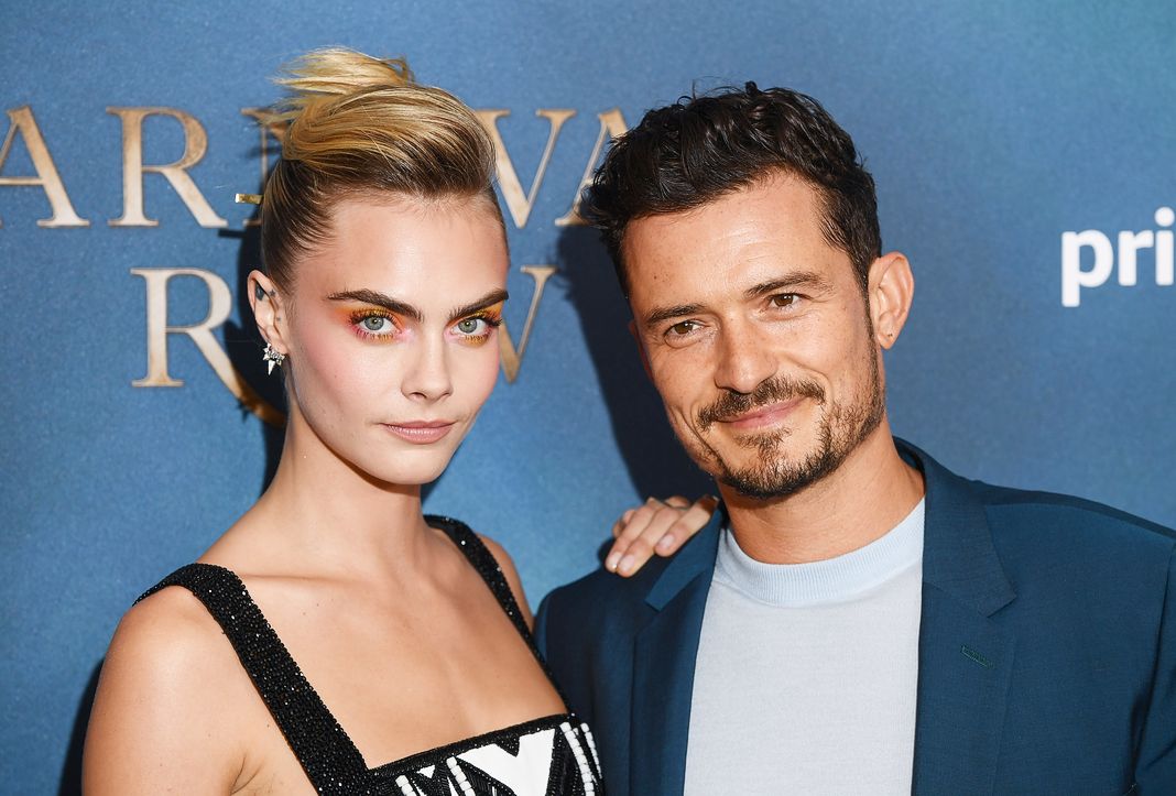Орландо Блум и Кара Делевинь на показе сериала Amazon "Carnival Row", 28 августа 2019 года в Лондоне. Орландо Блум и Кара Делевинь на показе сериала Amazon "Carnival Row".