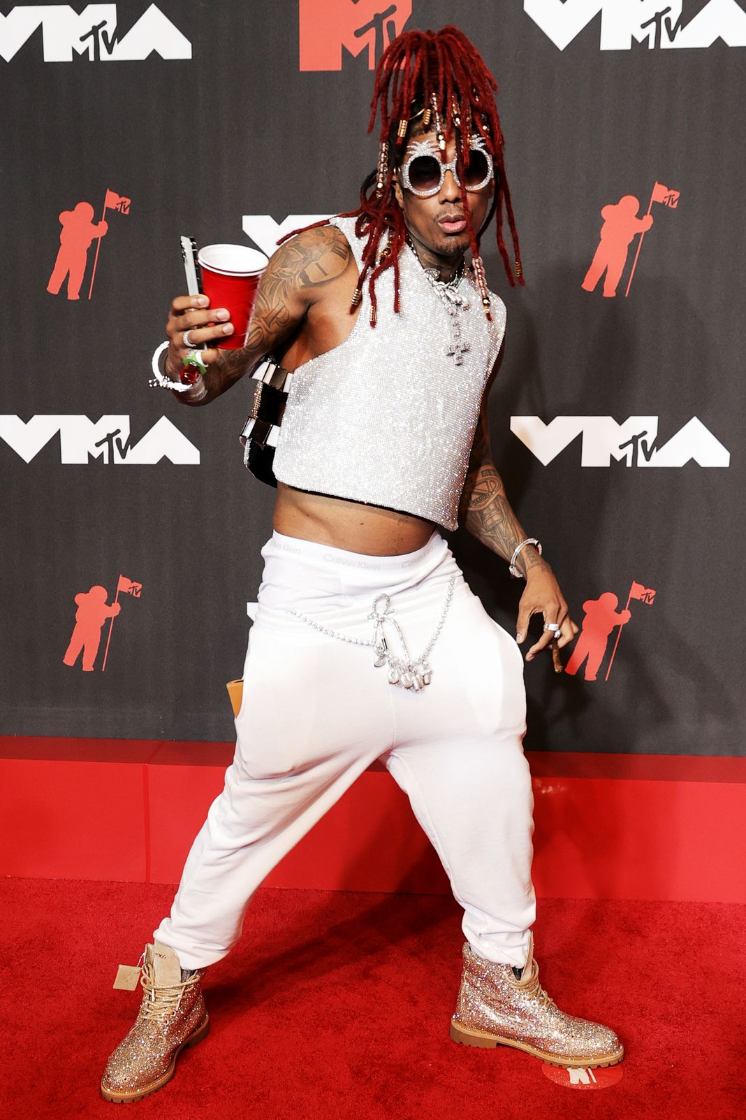 Ник Кэннон на церемонии вручения премий MTV Video Music Awards 2021 в Нью-Йорке, 12 сентября 2021 г. Ник Кэннон на церемонии вручения премий MTV Video Music Awards 2021