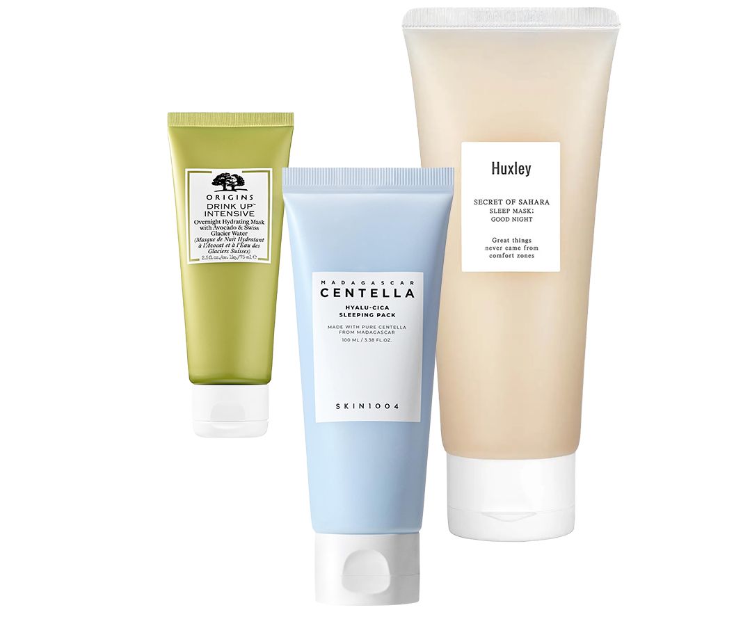 Origins Drink Up, ночная интенсивно увлажняющая маска для лица Intensive Overnight Mask; SKIN1004, ночная маска с центеллой Madagascar Hyalu-Cica Sleeping Pack; Huxley, увлажняющая ночная маска Good Night Sleep Mask Origins Drink Up Intensive Overnight Mask; SKIN1004 Madagascar Hyalu-Cica Sleeping Pack; Huxley Good Night Sleep Mask