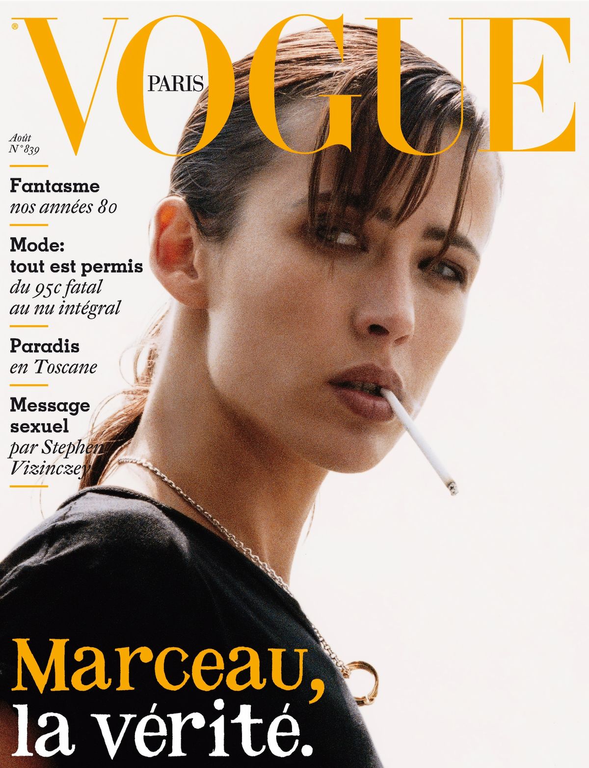 На обложке журнала Vogue Paris, август 2003 г. На обложке журнала Vogue Paris