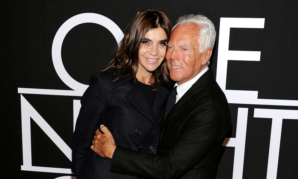 Карин Ройтфельд и Джорджио Армани на вечере Giorgio Armani One Night Only в Нью-Йорке, 24 октября 2013 г. Карин Ройтфельд и Джорджио Армани на вечере Giorgio Armani One Night Only
