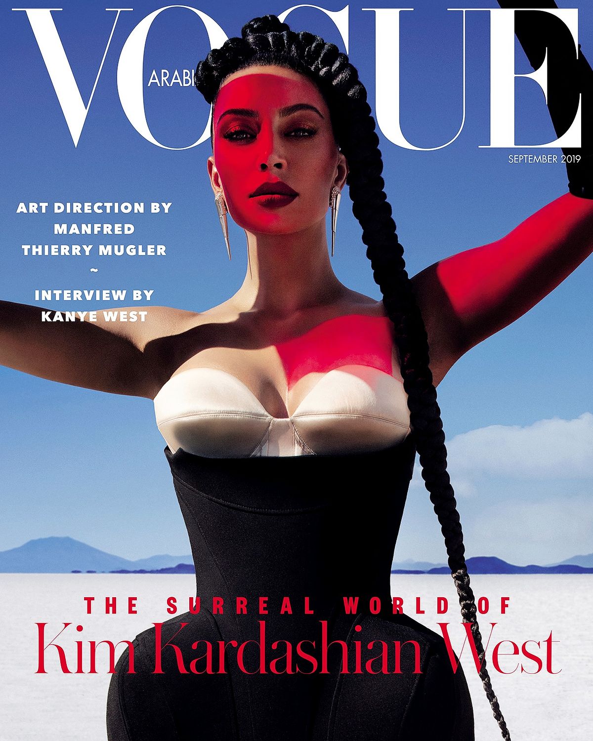 Ким Кардашьян на обложке журнала Vogue Arabia, сентябрь 2019 г. На обложке журнала Vogue Arabia