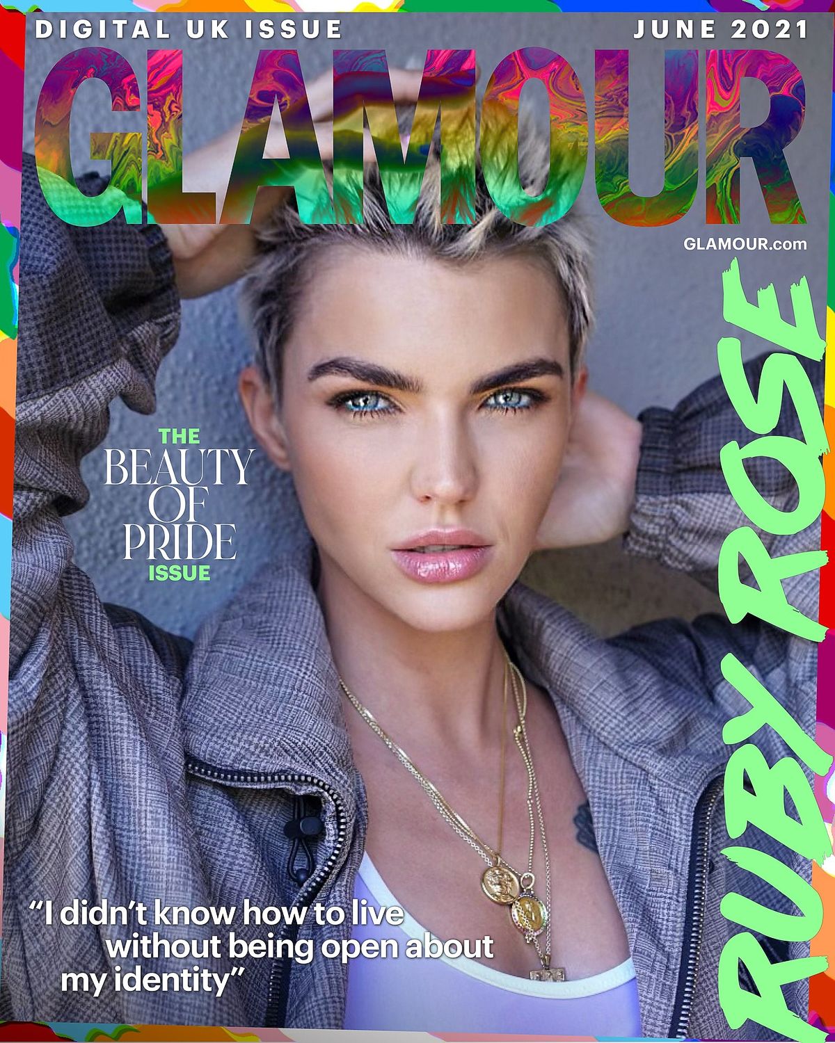 Руби Роуз на обложке журнала Glamour, июнь 2021 г. Руби Роуз на обложке журнала Glamour