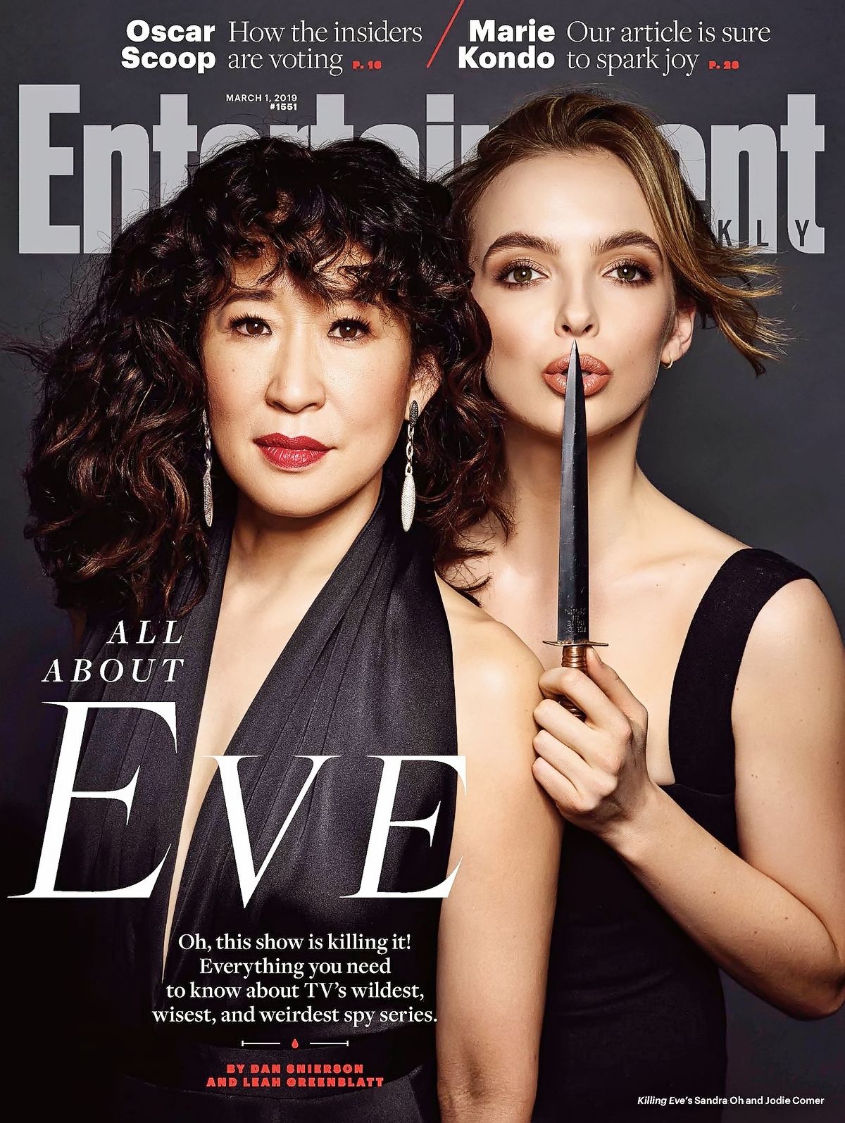 Сандра О и Джоди Комер на обложке журнала Entertainment Weekly, 1 марта 2019 г. Сандра О и Джоди Комер на обложке журнала Entertainment Weekly