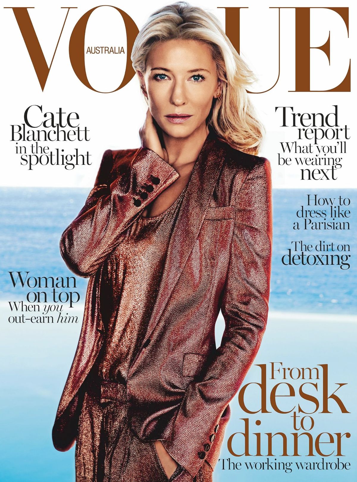 Кейт Бланшетт на обложке журнала Vogue Аustralia, февраль 2014 г. Кейт Бланшетт на обложке журнала Vogue Аustralia