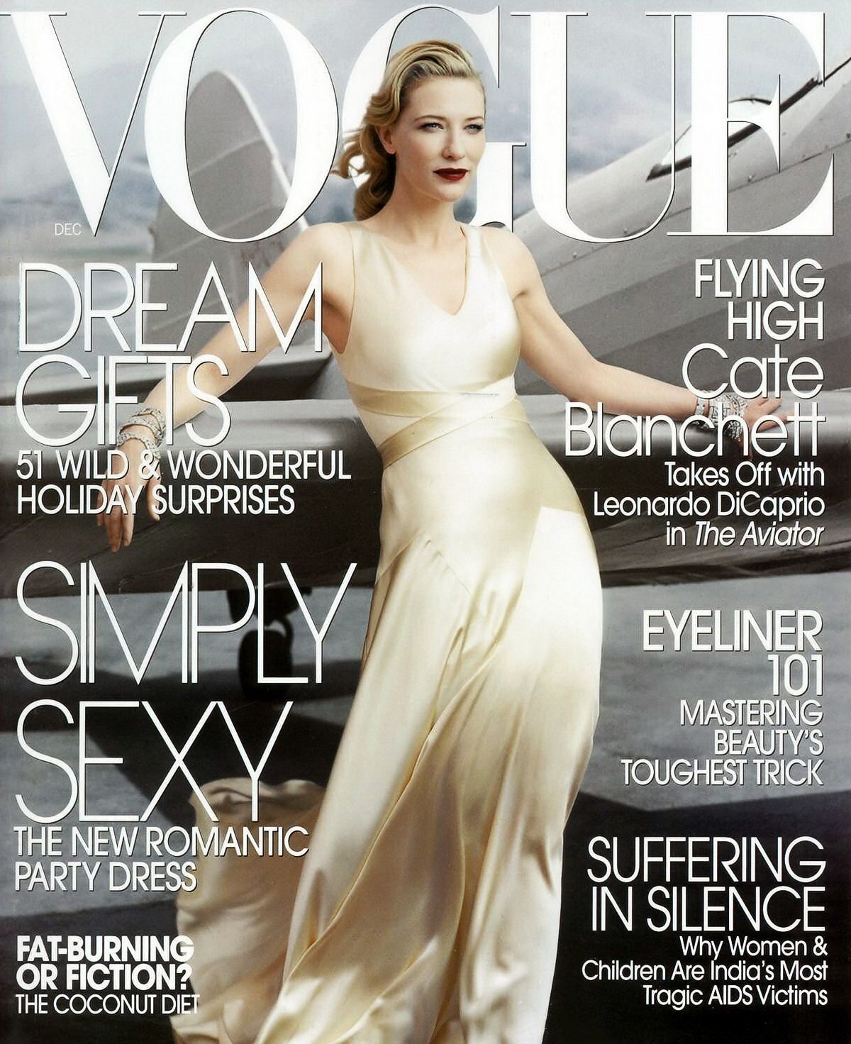 Кейт Бланшетт на обложке журнала Vogue, декабрь 2004 г. Кейт Бланшетт на обложке журнала Vogue