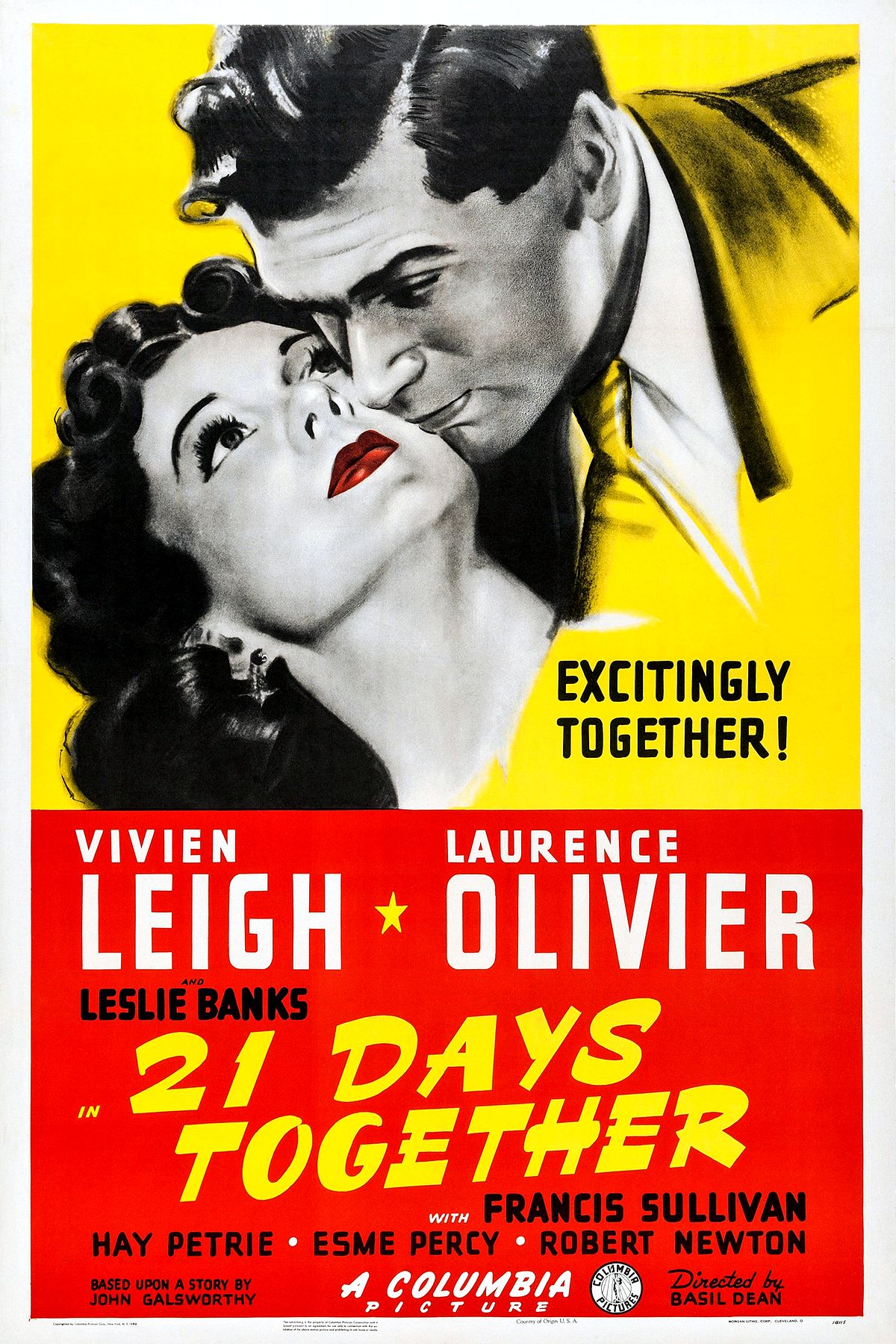 Вивьен Ли и Лоуренс Оливье на постере к фильму «21 день», 1940 г. Вивьен Ли и Лоуренс Оливье на постере к фильму «21 день»