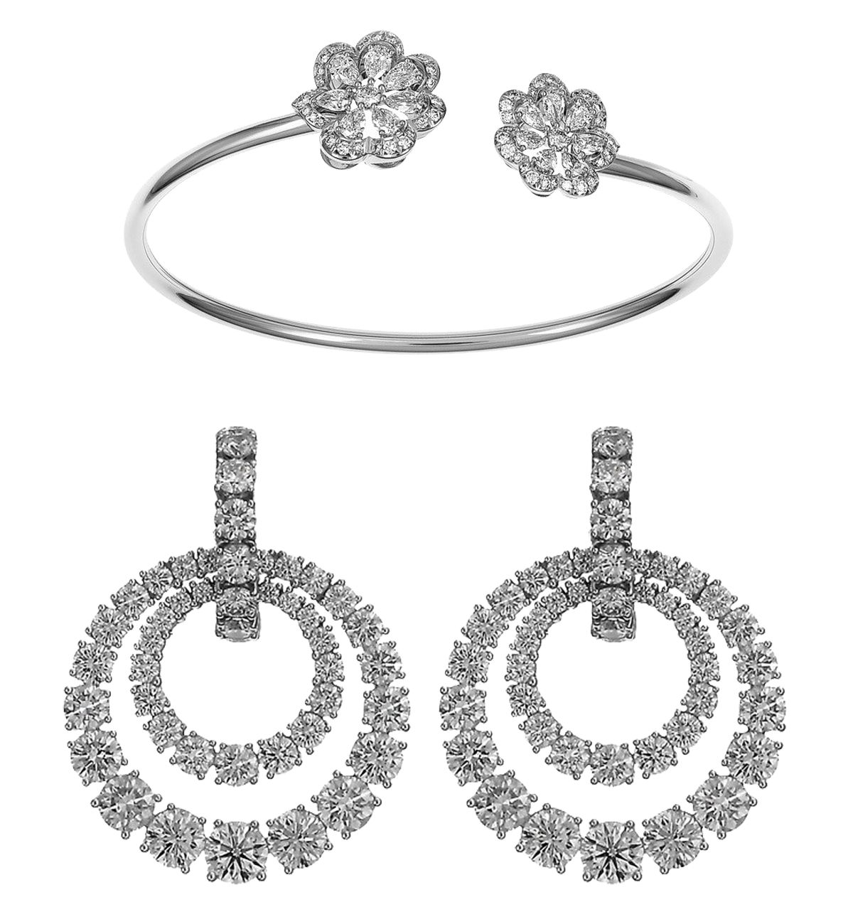 Браслет Chopard из коллекции Precious Lace; серьги Chopard из коллекции L'Heure du Diamant