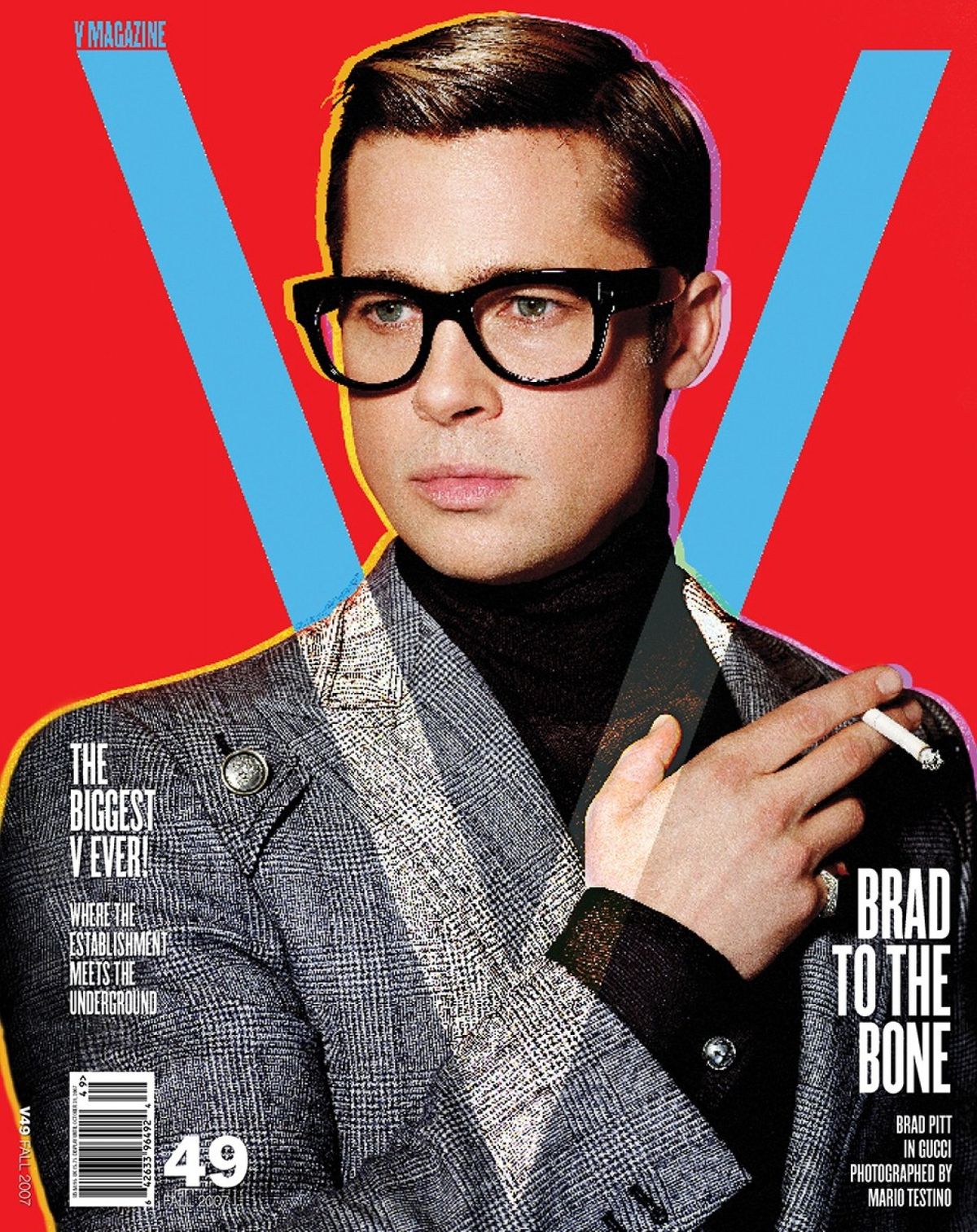 Брэд Питт на обложке V Magazine, фото Марио Тестино, 2007 г. Брэд Питт на обложке V Magazine