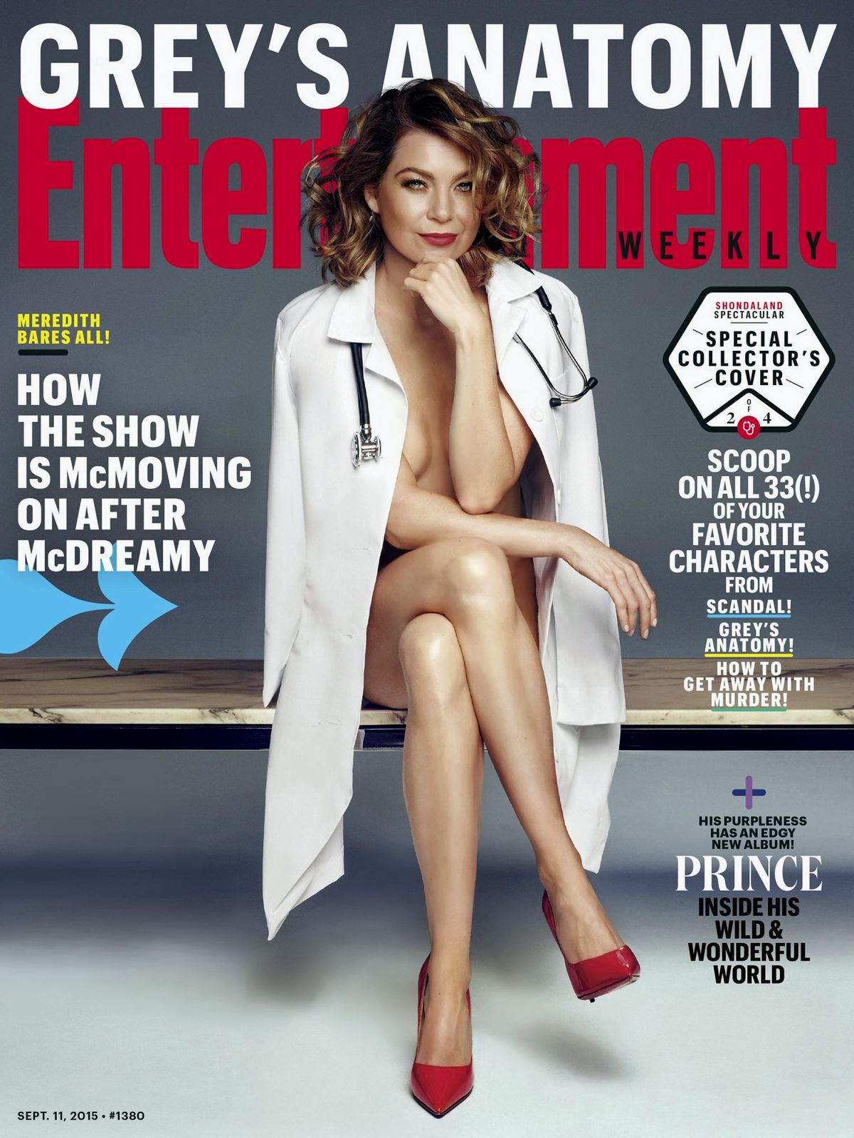 Эллен Помпео на обложке журнала Entertainment Weekly, 11 сентября 2015 г. На обложке журнала Entertainment Weekly