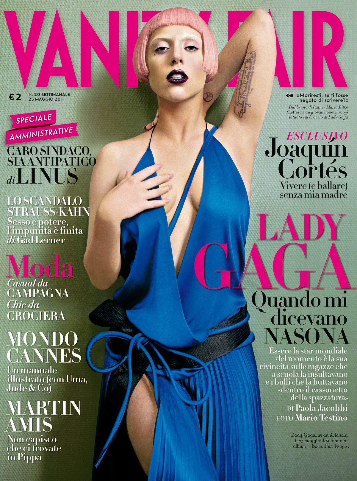 Леди Гага на обложке журнала Vanity Fair Italy, фото Марио Тестино, 2011 г. Леди Гага на обложке журнала Vanity Fair Italy
