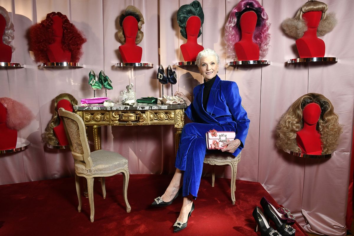 Мэй Маск на мероприятии Roger Vivier в рамках Недели женской одежды в Париже, 28 февраля 2019 г. На Roger Vivier: Day Dream Vivier — Press Day