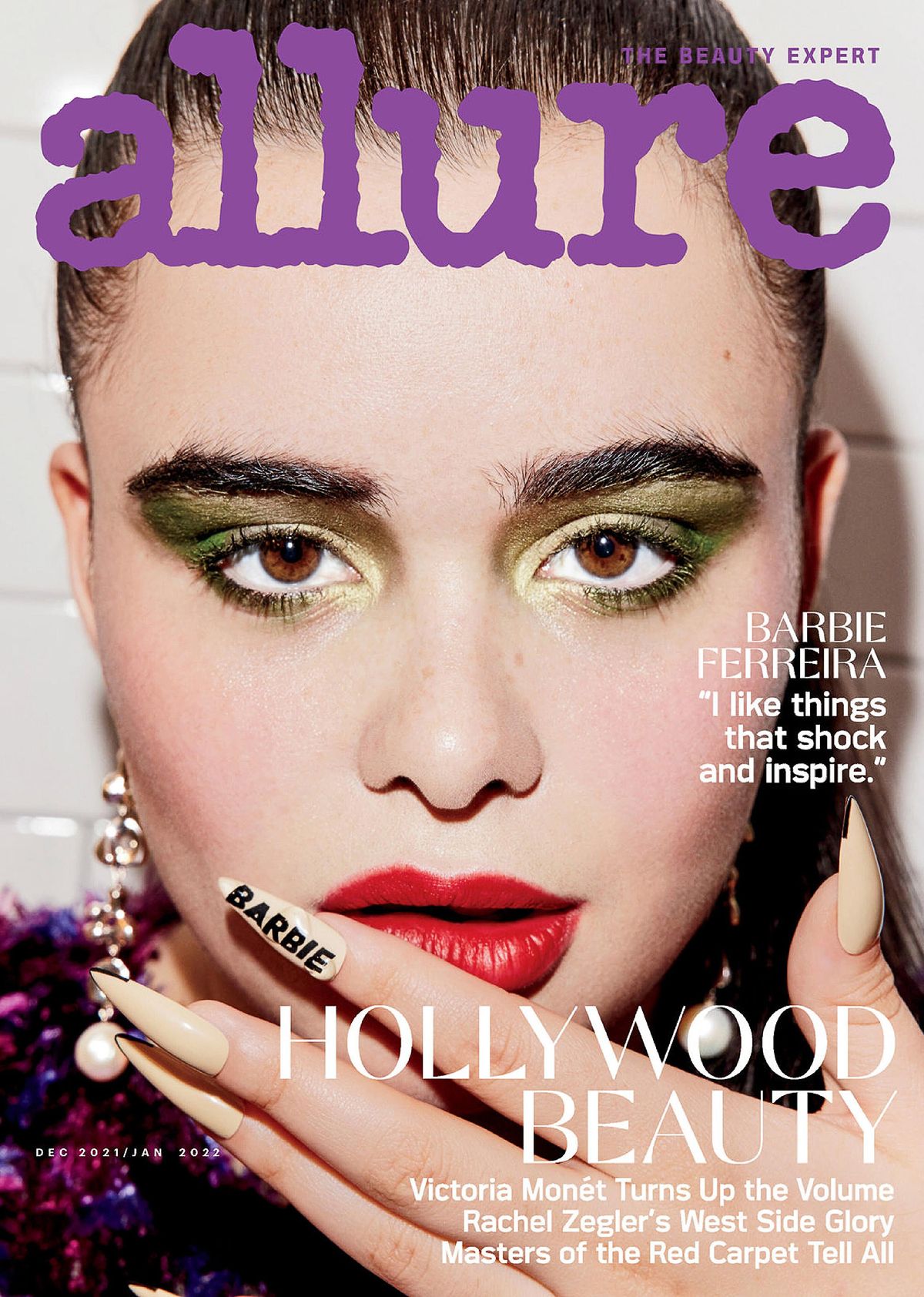 Барби Феррейра на обложке журнала Allure, январь 2022 г. Барби Феррейра на обложке журнала Allure