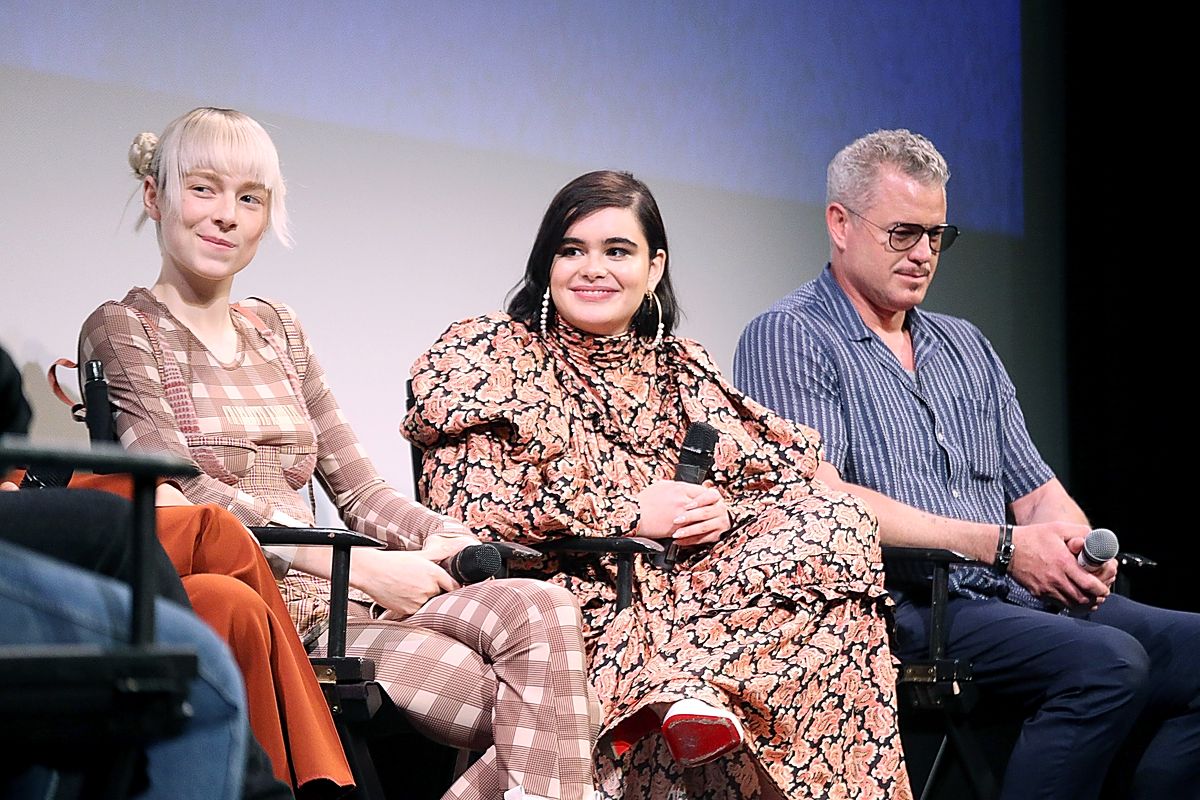 Хантер Шафер, Барби Феррейра и Эрик Дейн присутствуют на премьере сериала «Эйфория» во время телевизионного фестиваля в Остине, 6 мая 2019 г. Хантер Шефер, Барби Феррейра и Эрик Дейн присутствуют на премьере сериала «Эйфория»