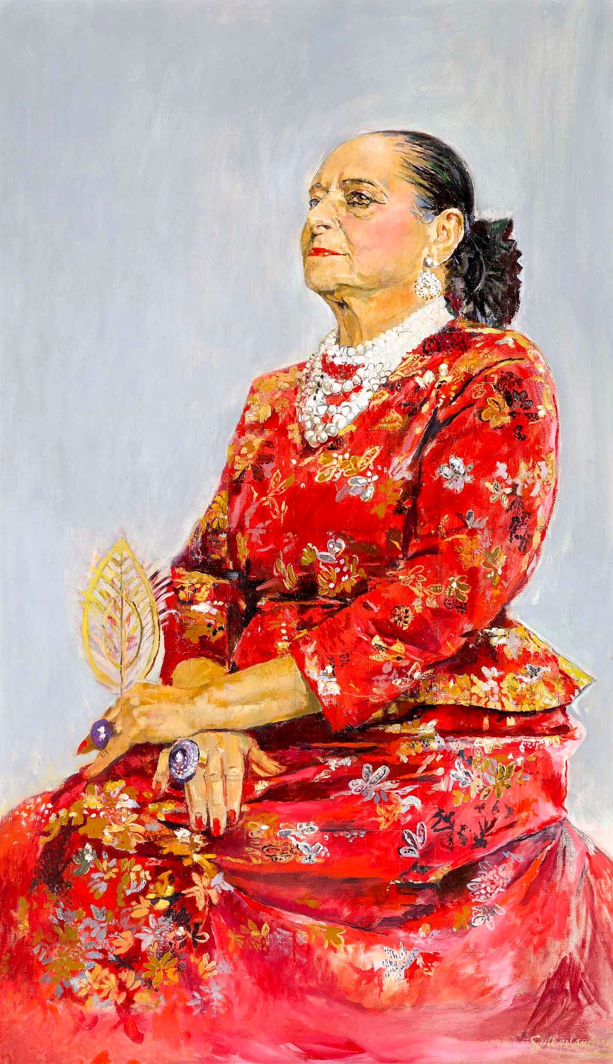 Потрет Хелены Рубинштейн в красном платье Balenciaga, 1957 г. Потрет Хелены Рубинштейн в красном платье Balenciaga