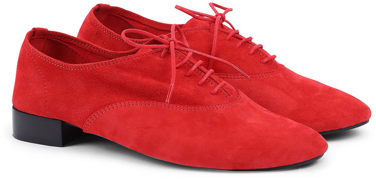 Repetto, замшевые полуботинки алого цвета, фото 2