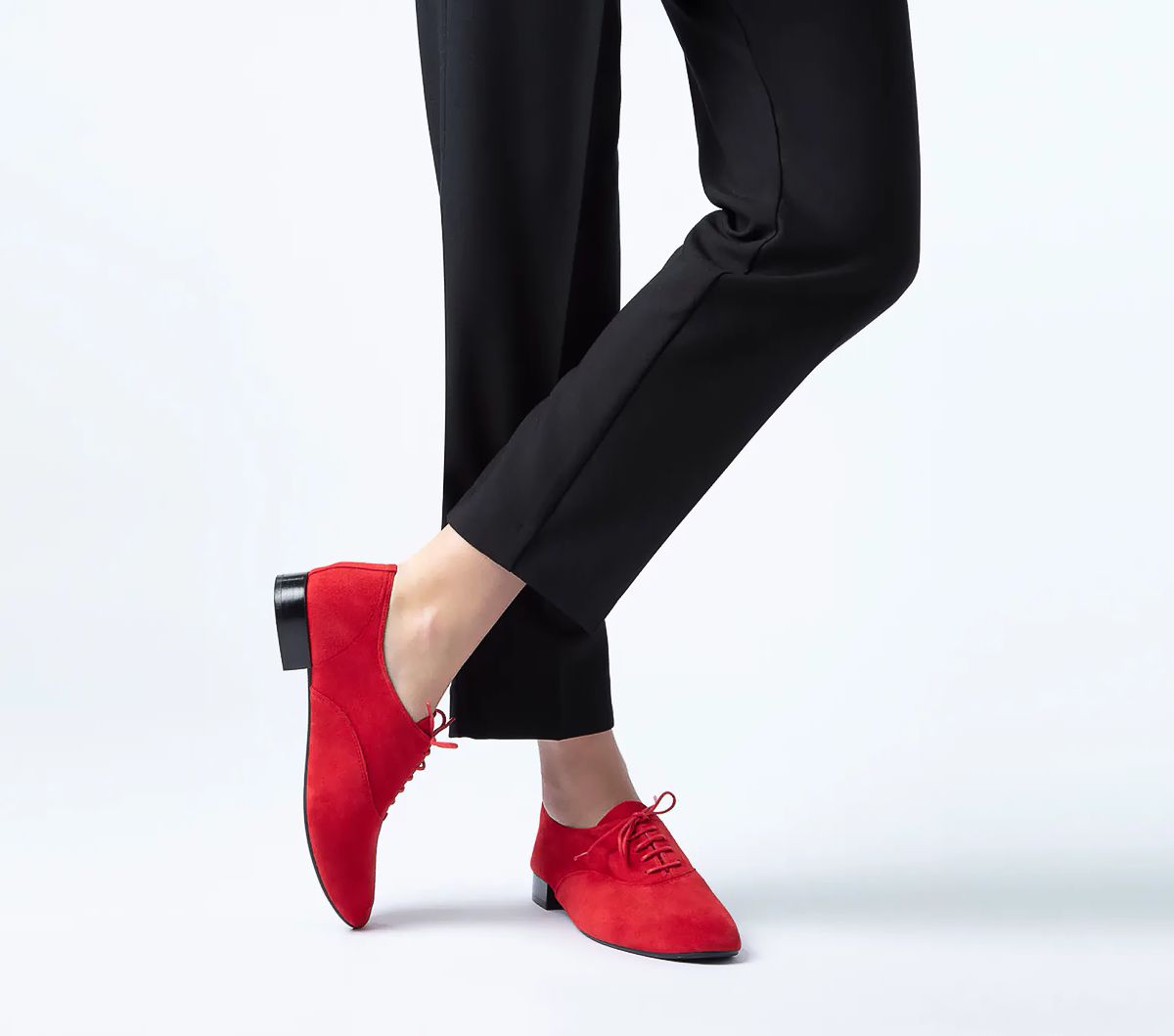 Repetto, замшевые полуботинки алого цвета, фото 4