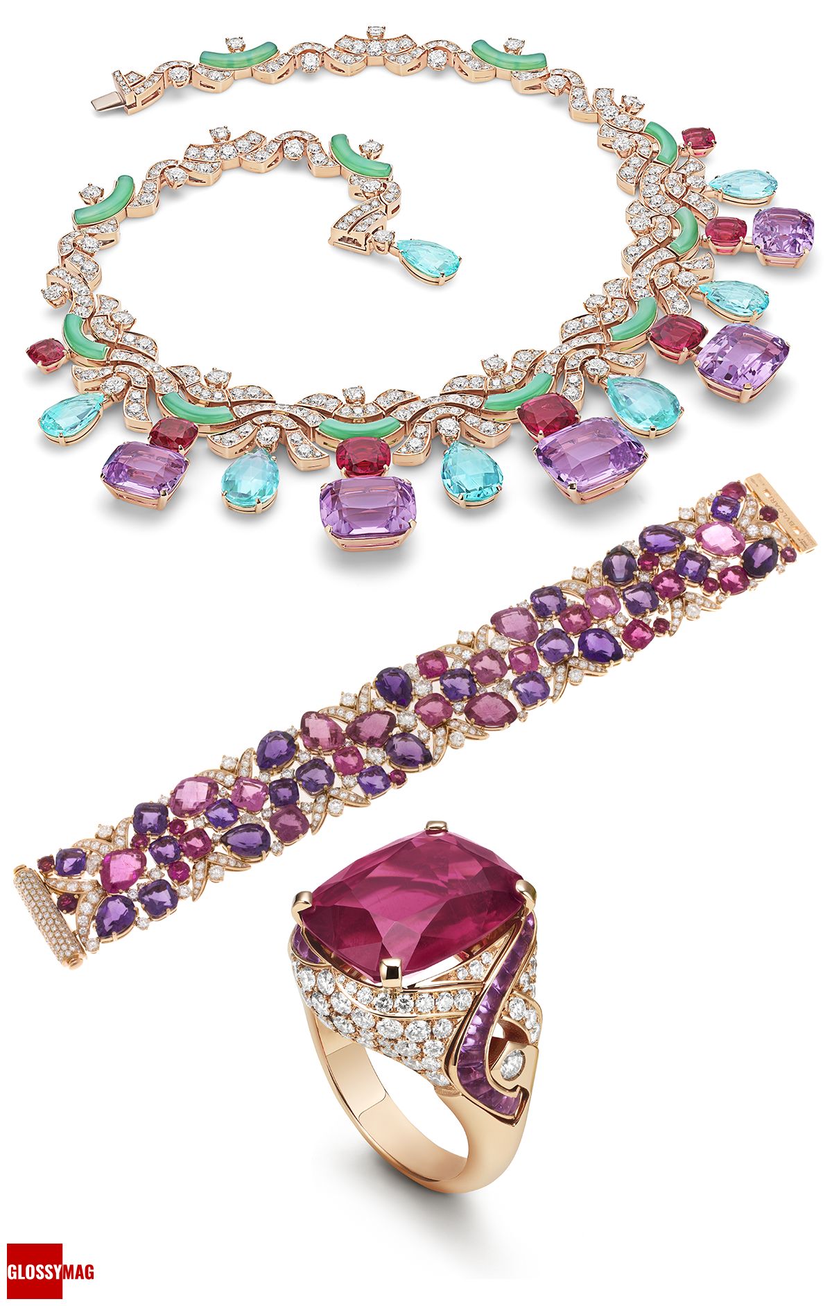 Браслет, ожерелье и кольцо Bvlgari