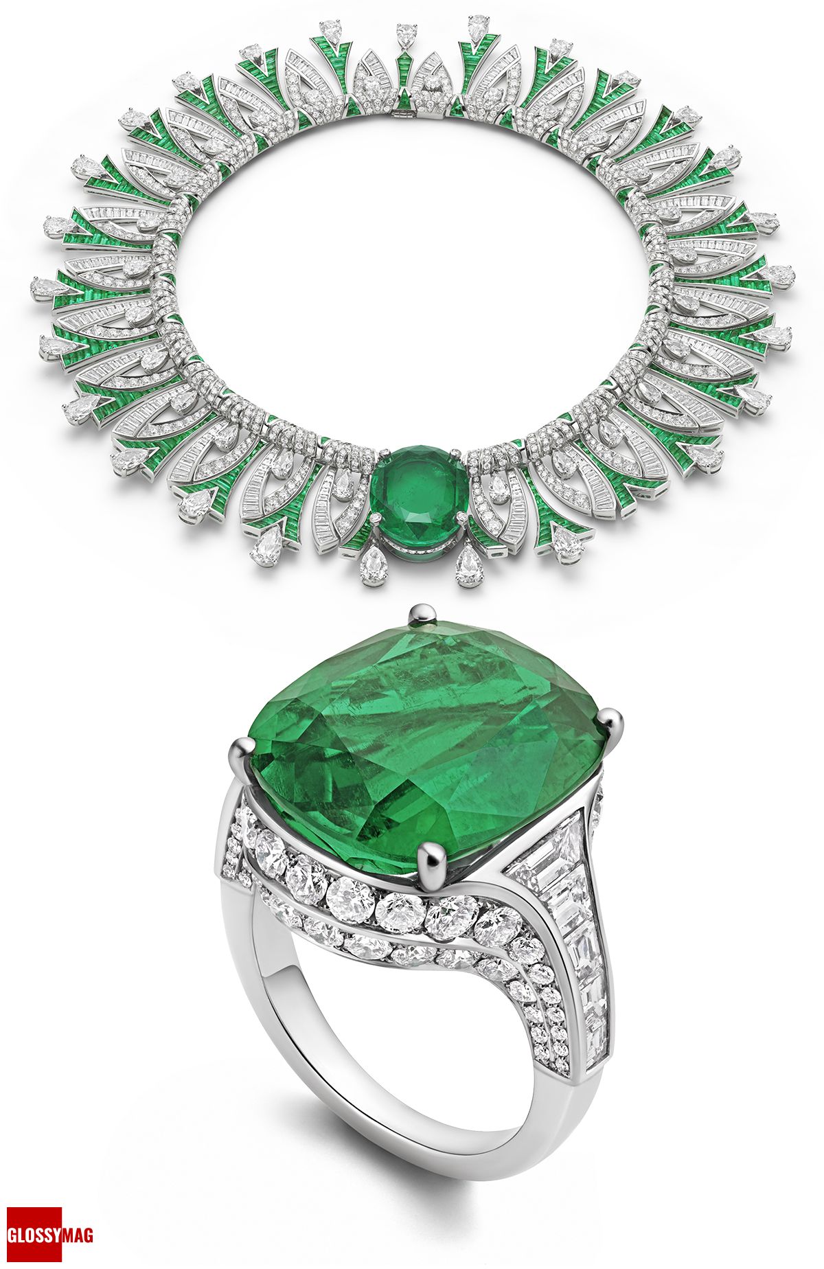 колье высокого ювелирного искусства Tribute to Paris Bvlgari, кольцо высокого ювелирного искусства Bvlgari Bvlgari, колье высокого ювелирного искусства Tribute to Paris; кольцо высокого ювелирного искусства