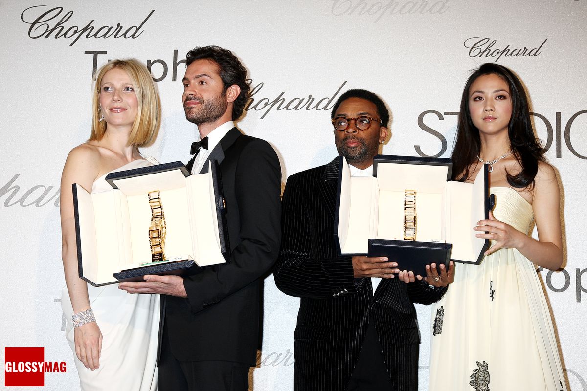Гвинет Пэлтроу, Омар Метуолли, Спайк Ли и Тан Вэй на Trophée Chopard Гвинет Пэлтроу, Омар Метуолли, Спайк Ли и Тан Вэй