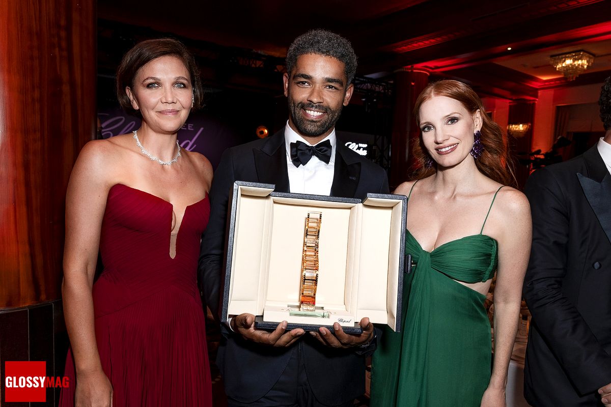 Мэгги Джилленхол, Кингсли Бен-Адир и Джессика Честейн на Trophée Chopard Мэгги Джилленхол, Кингсли Бен-Адир и Джессика Честейн