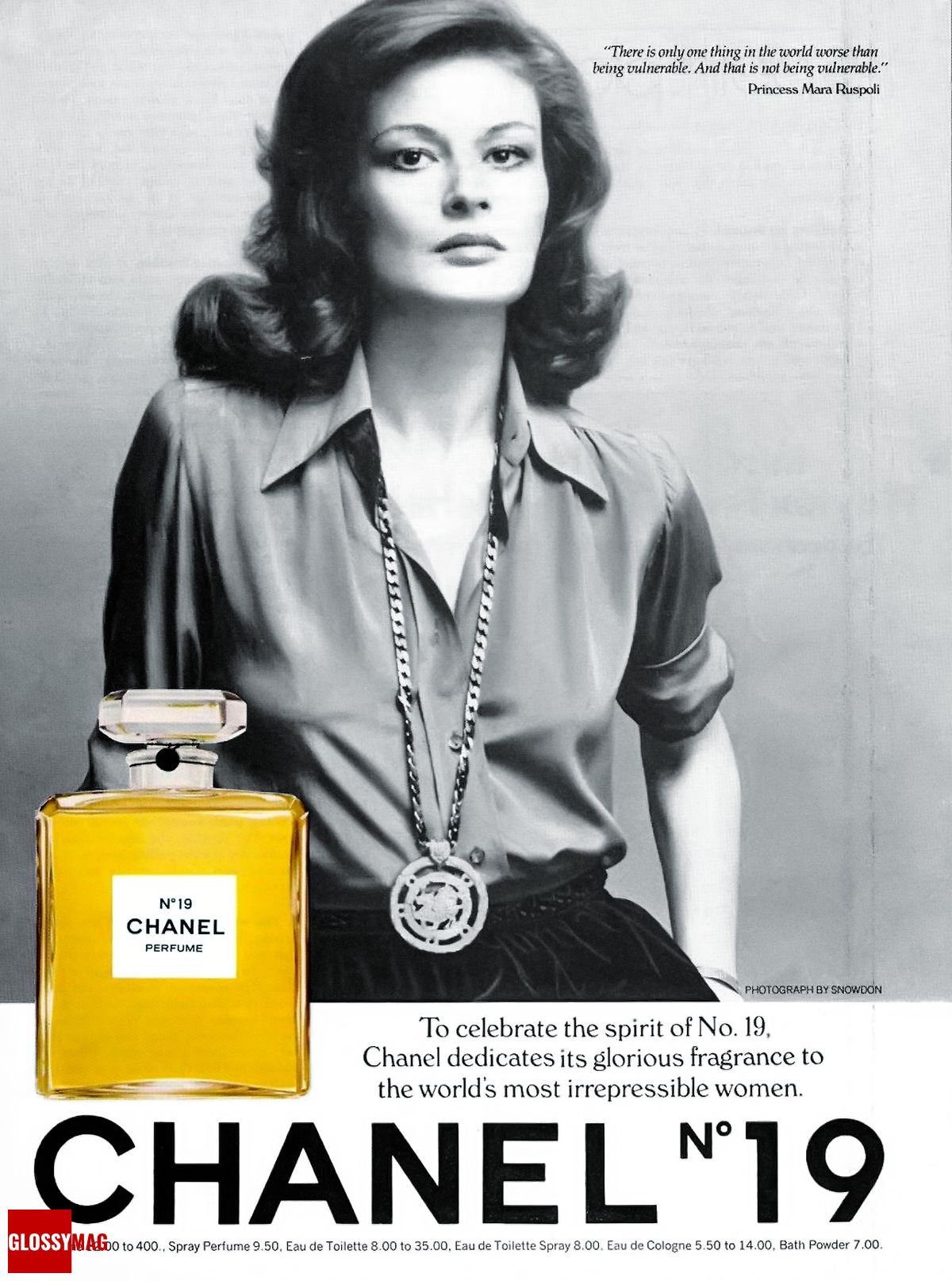 Рекламный плакат духов Chanel N°19 Рекламный постер духов Chanel N°19