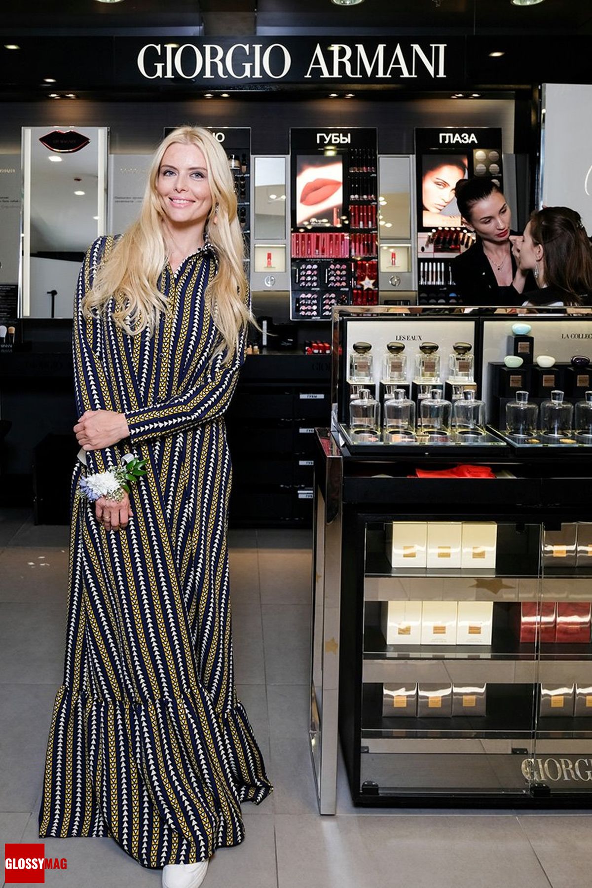 Анна Чурина в корнере Giorgio Armani на закрытом мероприятии Beauty CHOICE в Rivoli Perfumery в ТГ Модный сезон, 28 июня 2017 г.