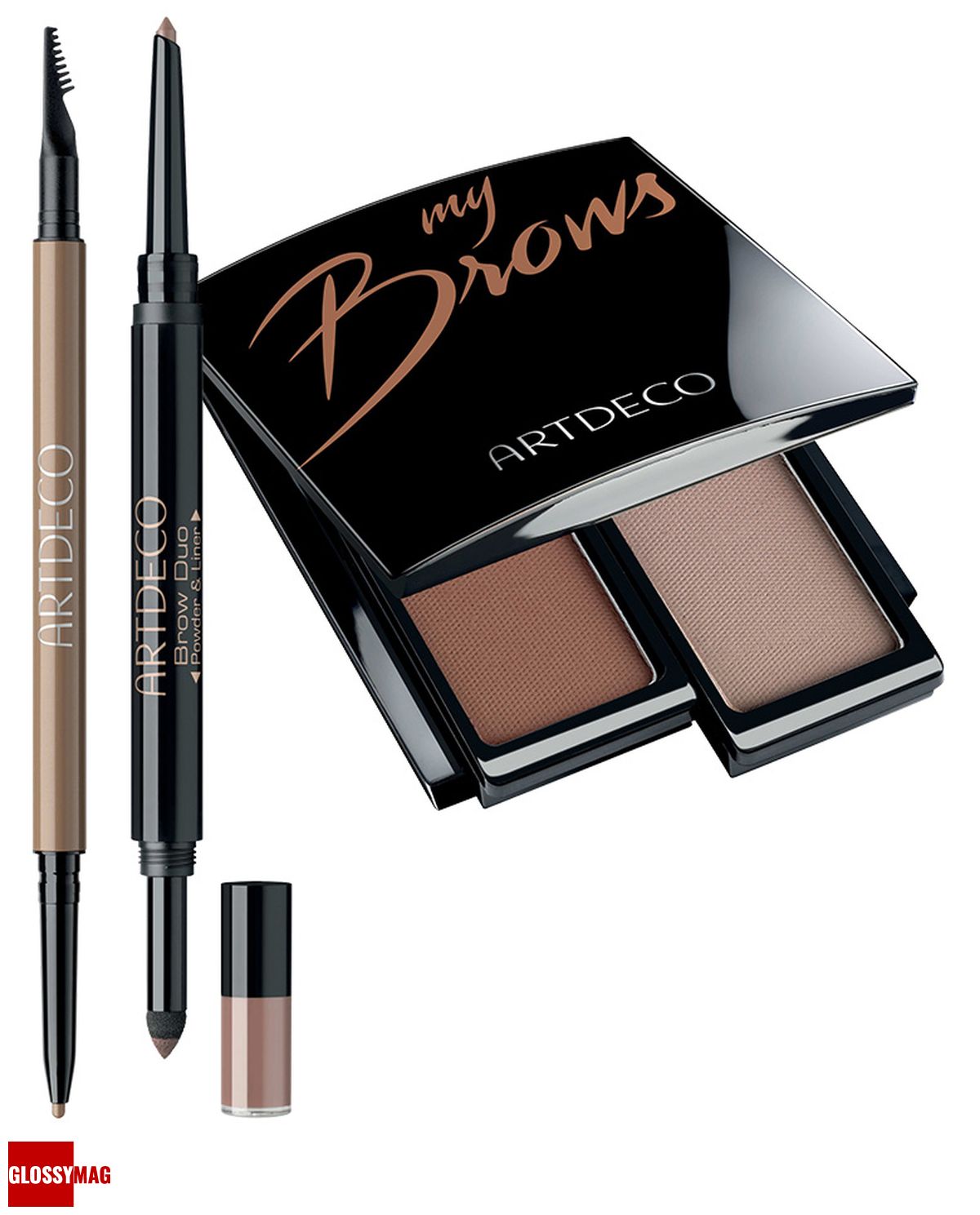 Artdeco Ultra Fine Brow Liner, Artdeco Brow Duo Powder & Liner, Artdeco Eye Brow Powder Artdeco, ультратонкий карандаш для бровей Ultra Fine Brow Liner, оттенок No.29 Wheat; пудра Brow Duo Powder & Liner, оттенок Golden Taupe; профессиональные тени для бровей Eye Brow Powder