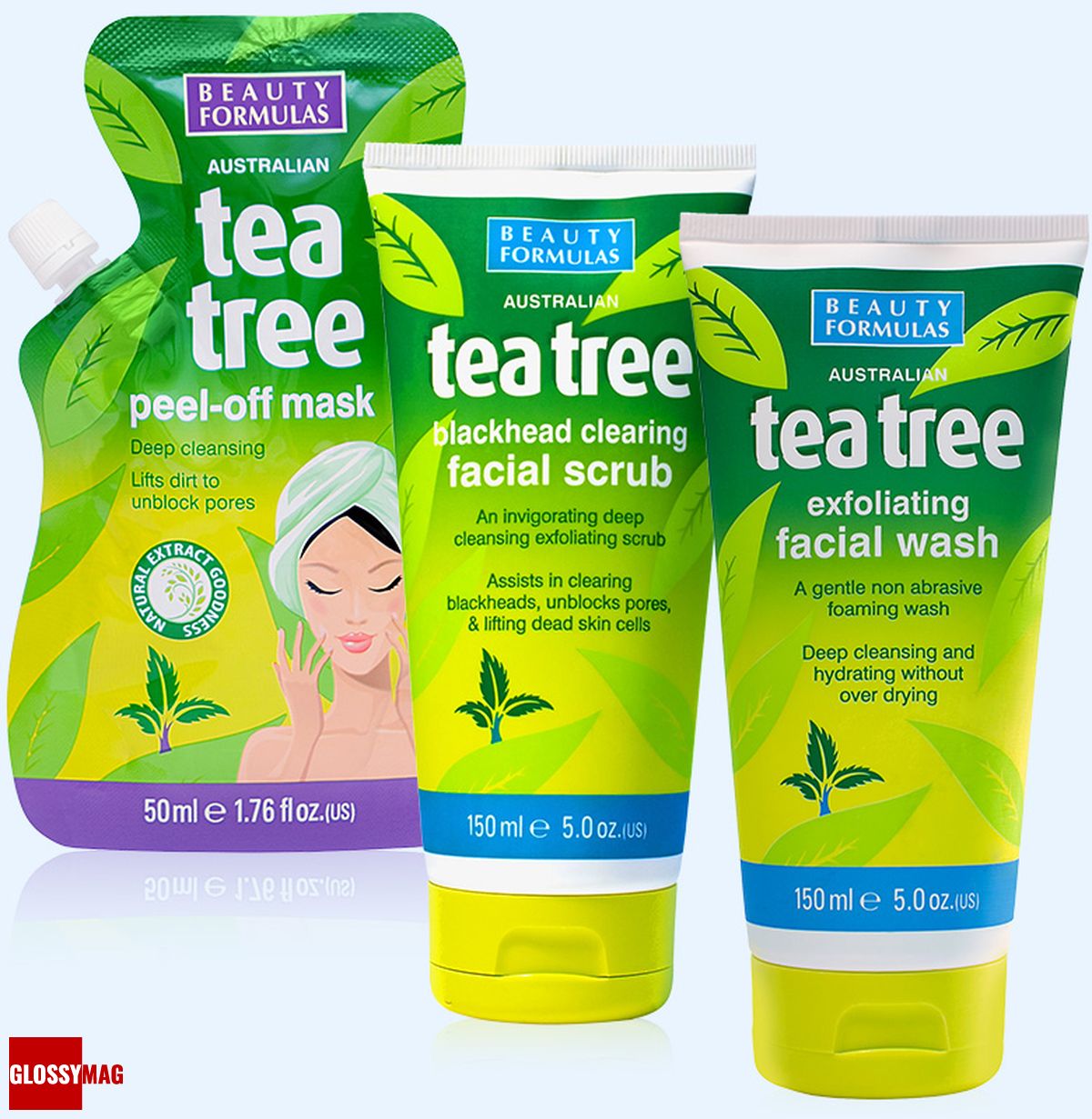 Beauty Formulas, маска-пленка; скраб для лица; маска для лица Beauty Formulas, маска-пленка Чайное дерево; скраб для лица от угрей Чайное дерево; маска для лица отшелушивающая Чайное дерево