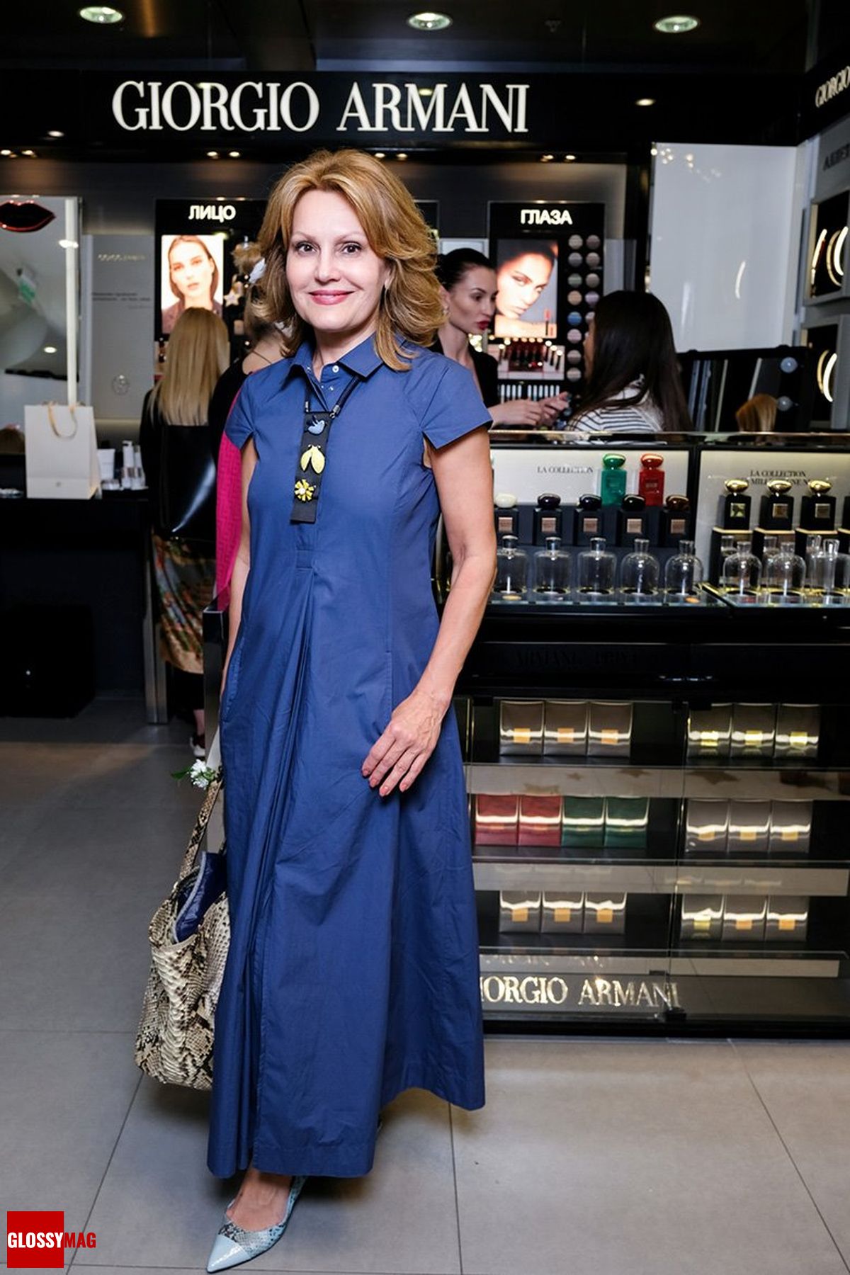 Елена Старостина в корнере Giorgio Armani на закрытом мероприятии Beauty CHOICE в Rivoli Perfumery в ТГ Модный сезон, 28 июня 2017 г.