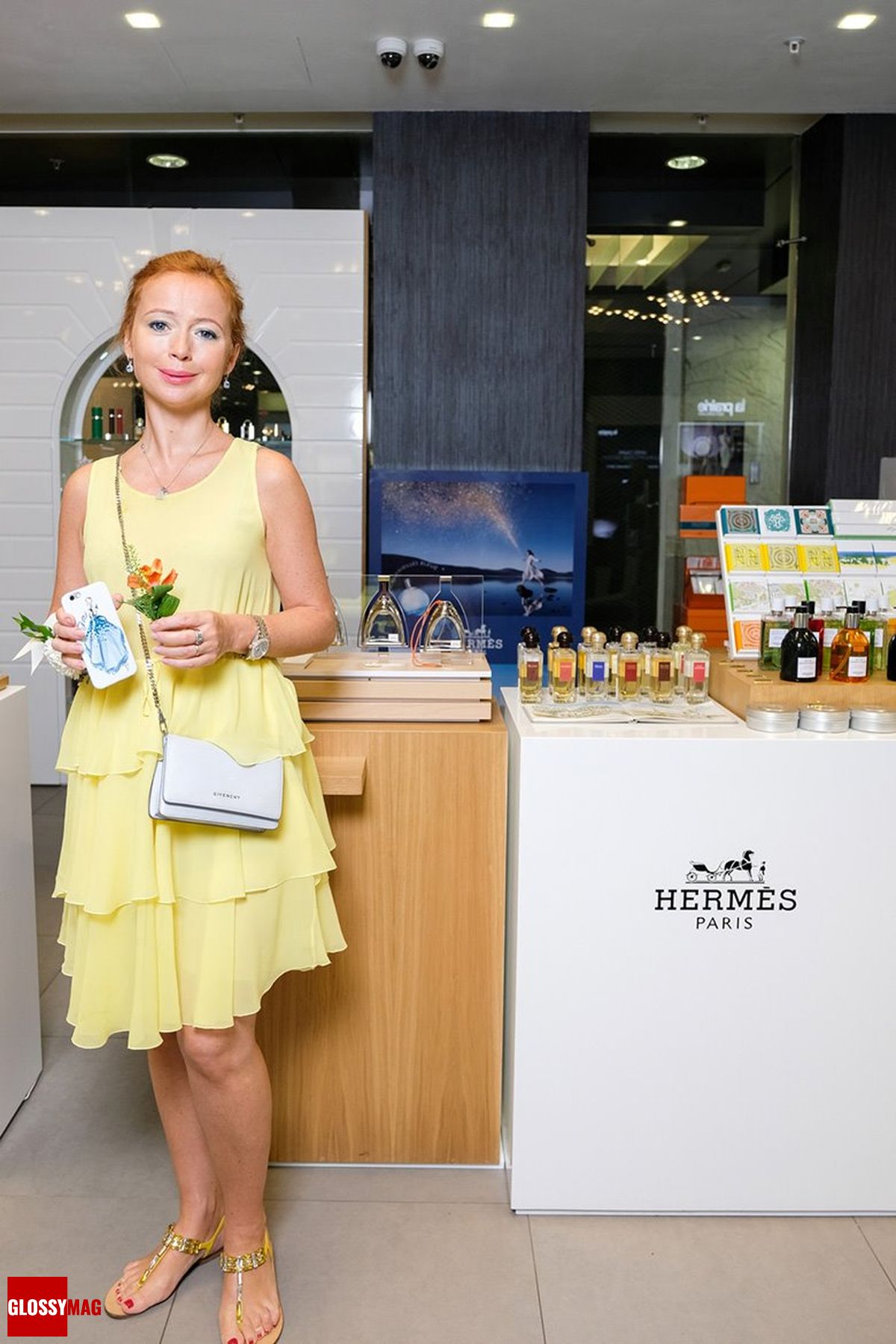 Елена Захарова в корнере Hermès на закрытом мероприятии Beauty CHOICE в Rivoli Perfumery в ТГ Модный сезон, 28 июня 2017 г., фото 1
