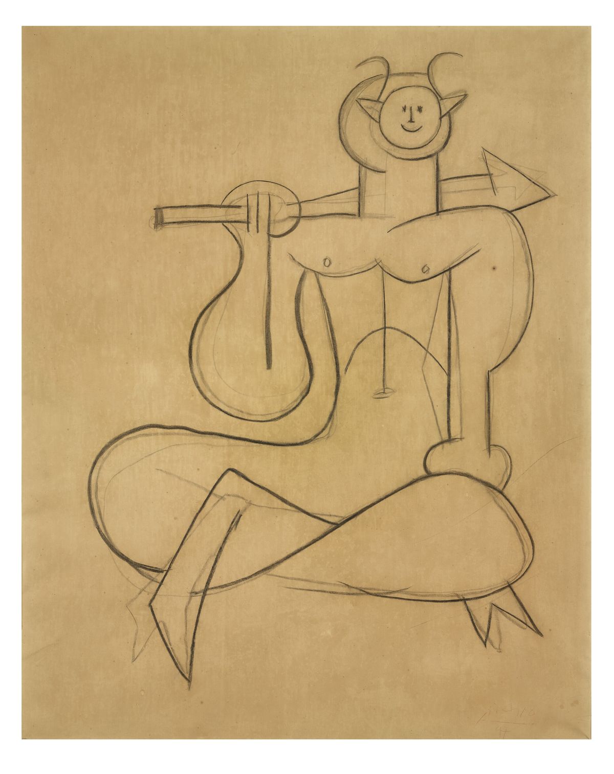 Пабло Пикассо. Картина «Фавн с копьём», 1947 г. Пабло Пикассо. «Фавн с копьём», 1947 г.